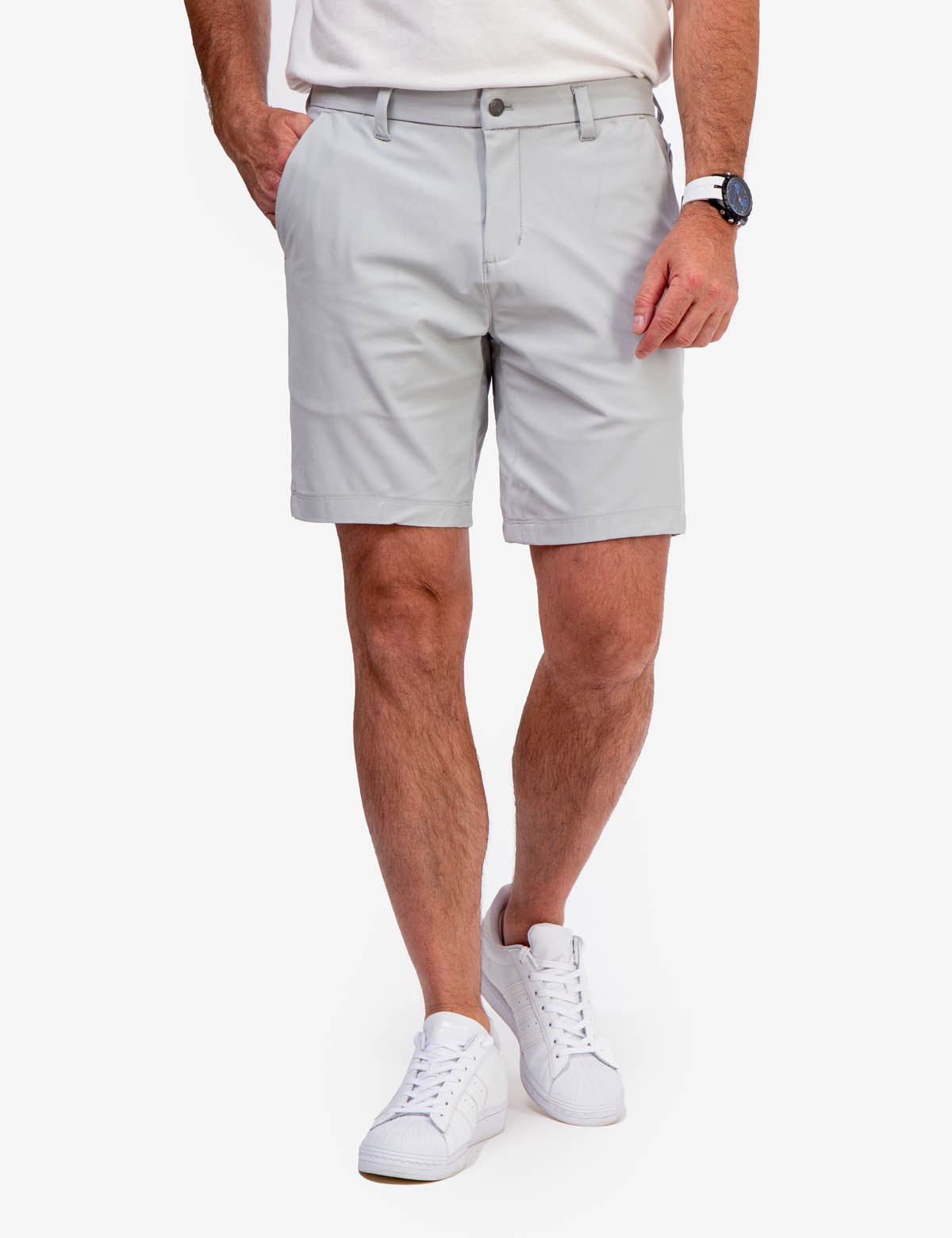 Men's Golf Shorts with 9" Inseam & Stretch Poly Fabric