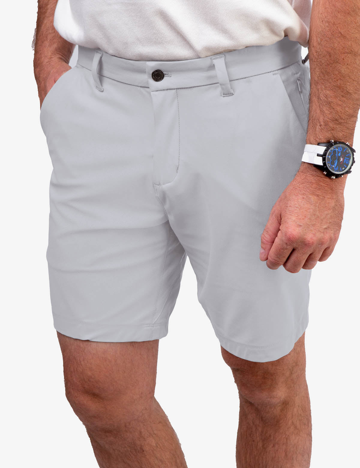 Men's Golf Shorts with 9" Inseam & Stretch Poly Fabric