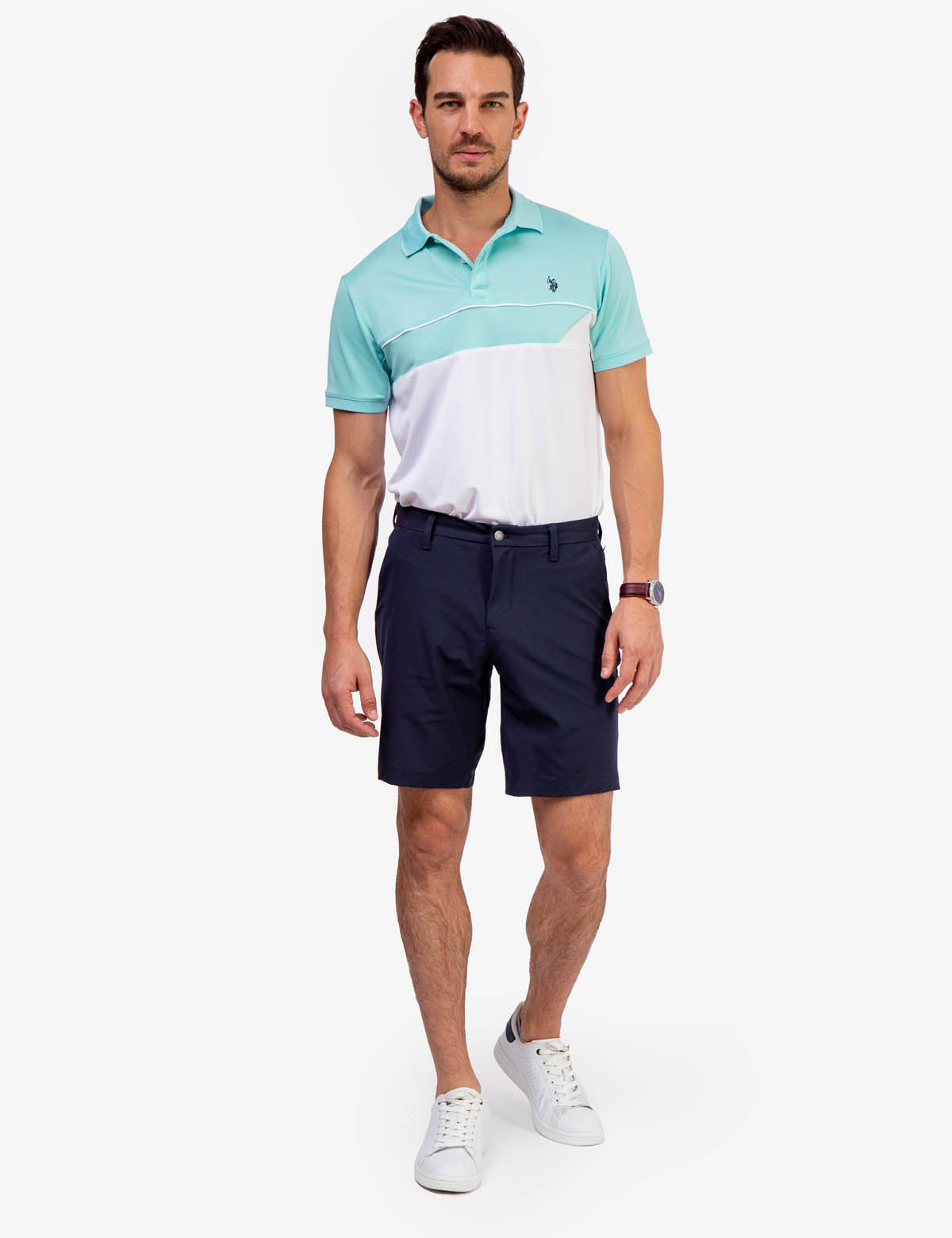Men's Golf Shorts with 9" Inseam & Stretch Poly Fabric