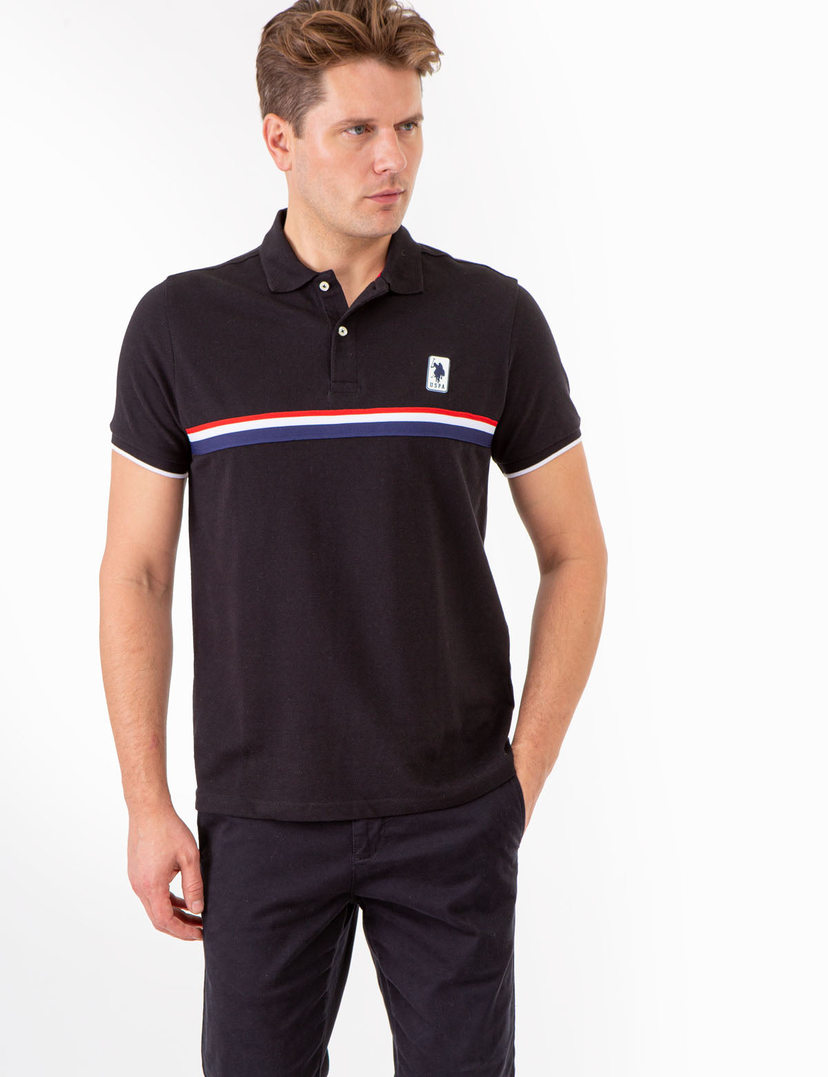 Classic Stripe Pique Polo Shirt for Men | 100% Cotton & Ribbed Cuffs