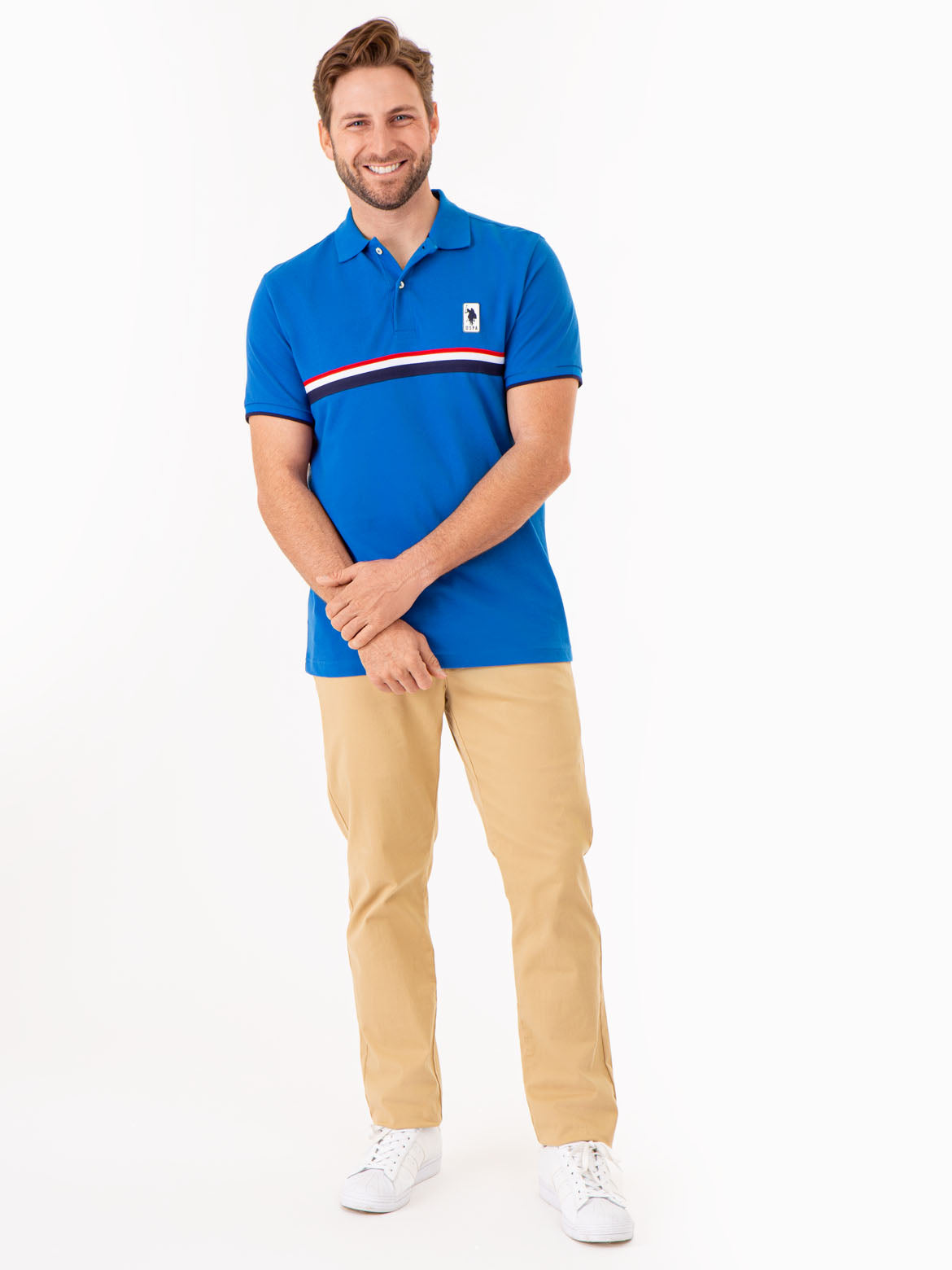 Classic Stripe Pique Polo Shirt for Men | 100% Cotton & Ribbed Cuffs