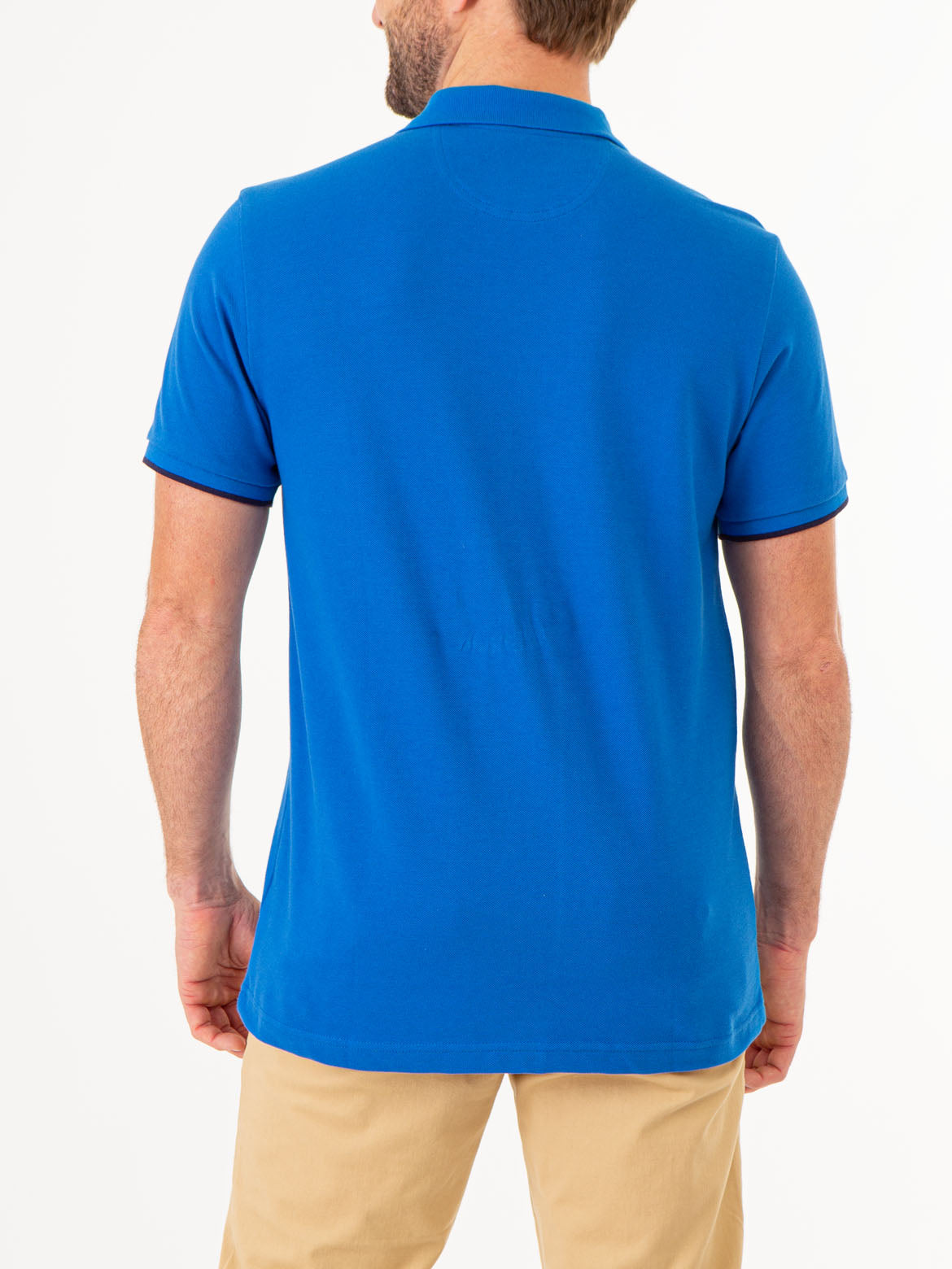 Classic Stripe Pique Polo Shirt for Men | 100% Cotton & Ribbed Cuffs