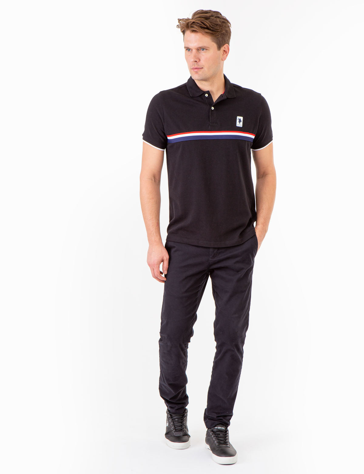 Classic Stripe Pique Polo Shirt for Men | 100% Cotton & Ribbed Cuffs