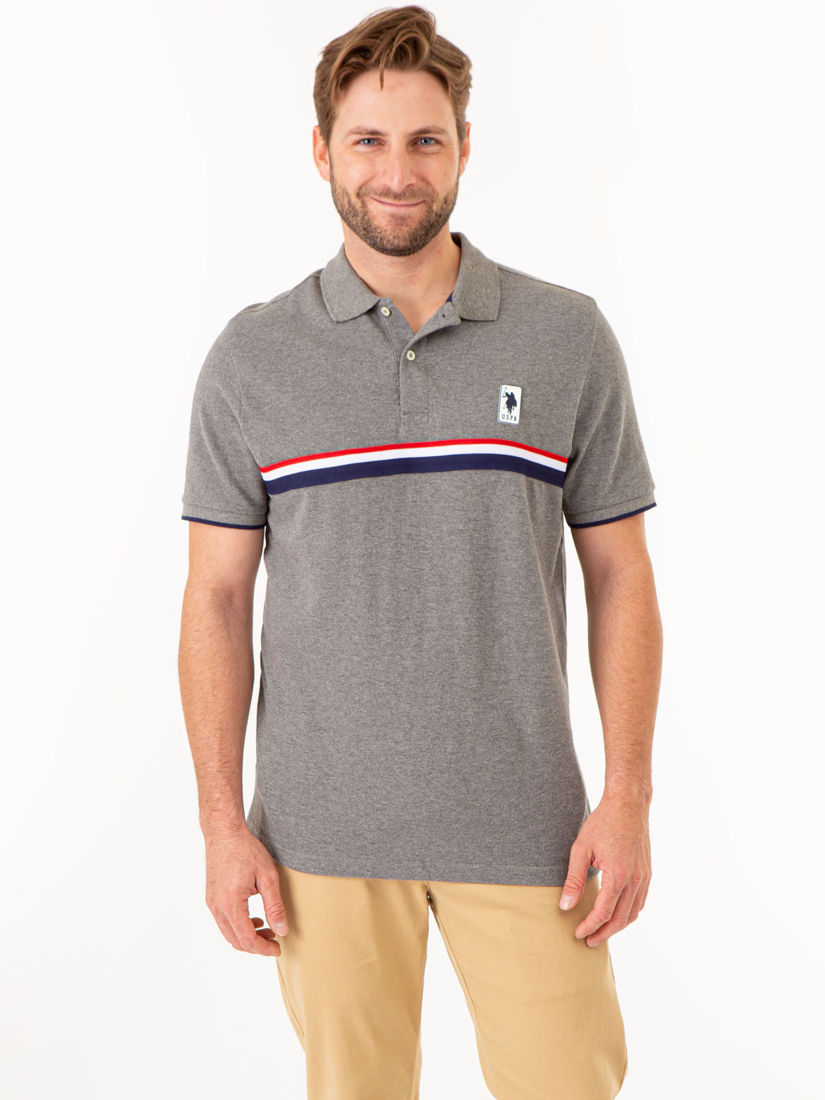 Classic Stripe Pique Polo Shirt for Men | 100% Cotton & Ribbed Cuffs