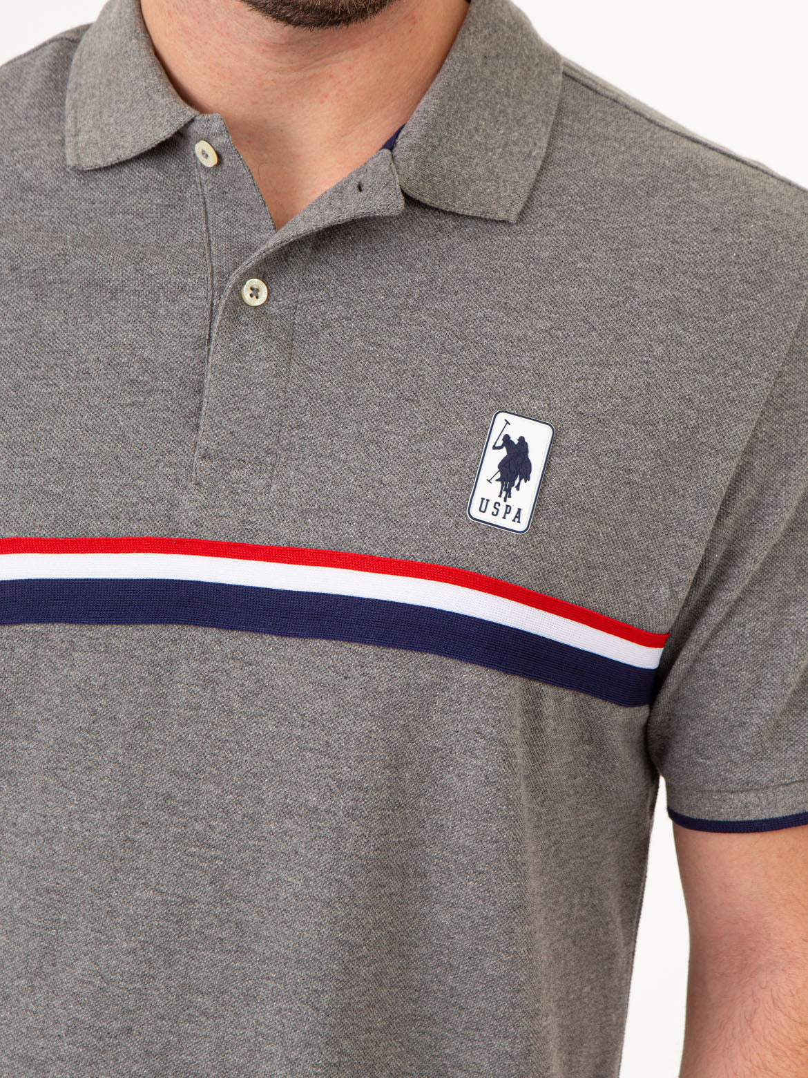 Classic Stripe Pique Polo Shirt for Men | 100% Cotton & Ribbed Cuffs