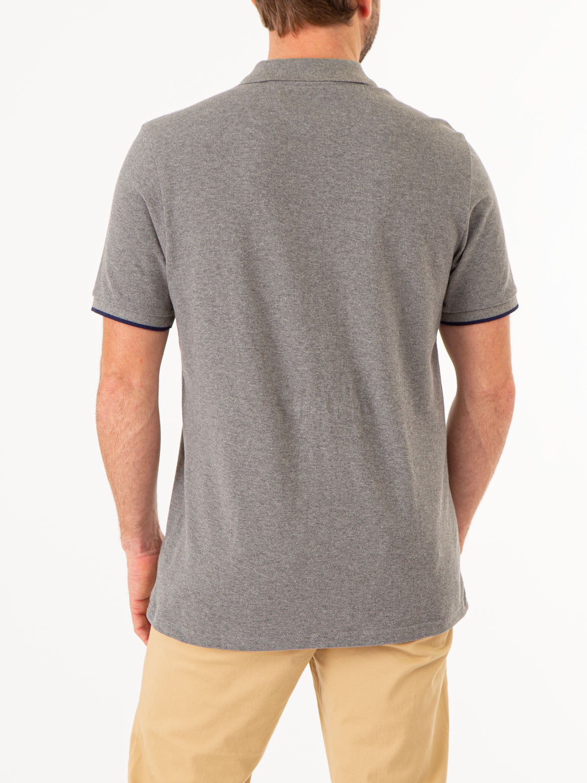 Classic Stripe Pique Polo Shirt for Men | 100% Cotton & Ribbed Cuffs