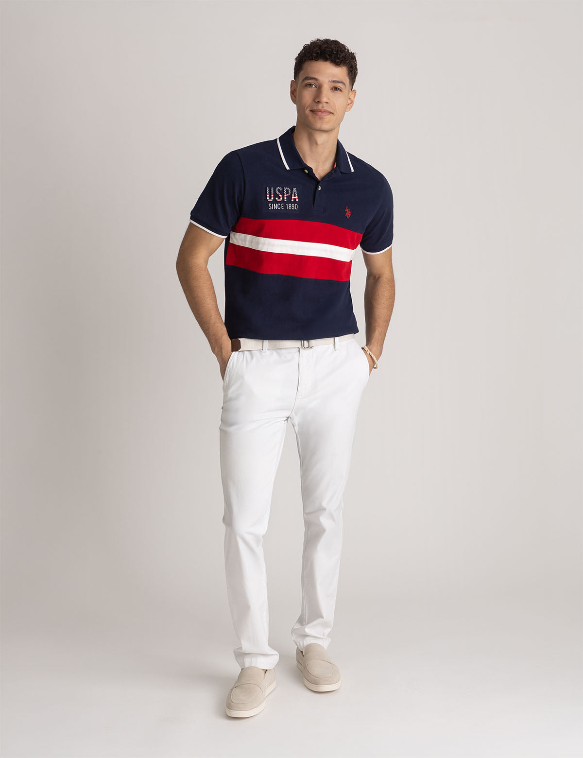 Colorblock Embossed Pique Polo Shirt for Men | Casual & Stylish
