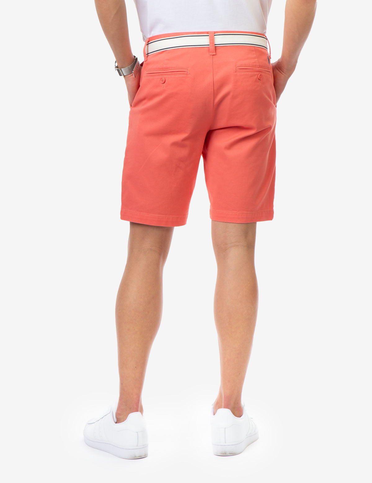 Men's Slim Fit Belted Shorts with Zip Fly | Hartford
