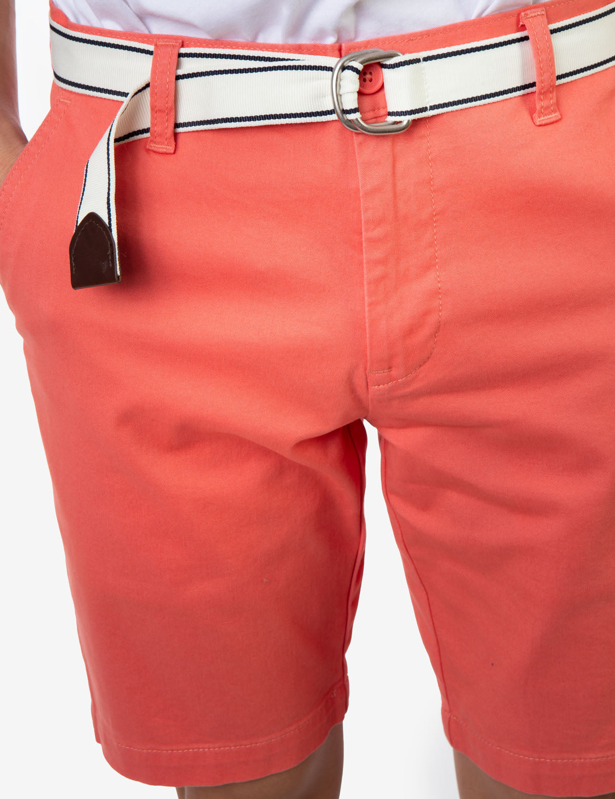 Men's Slim Fit Belted Shorts with Zip Fly | Hartford