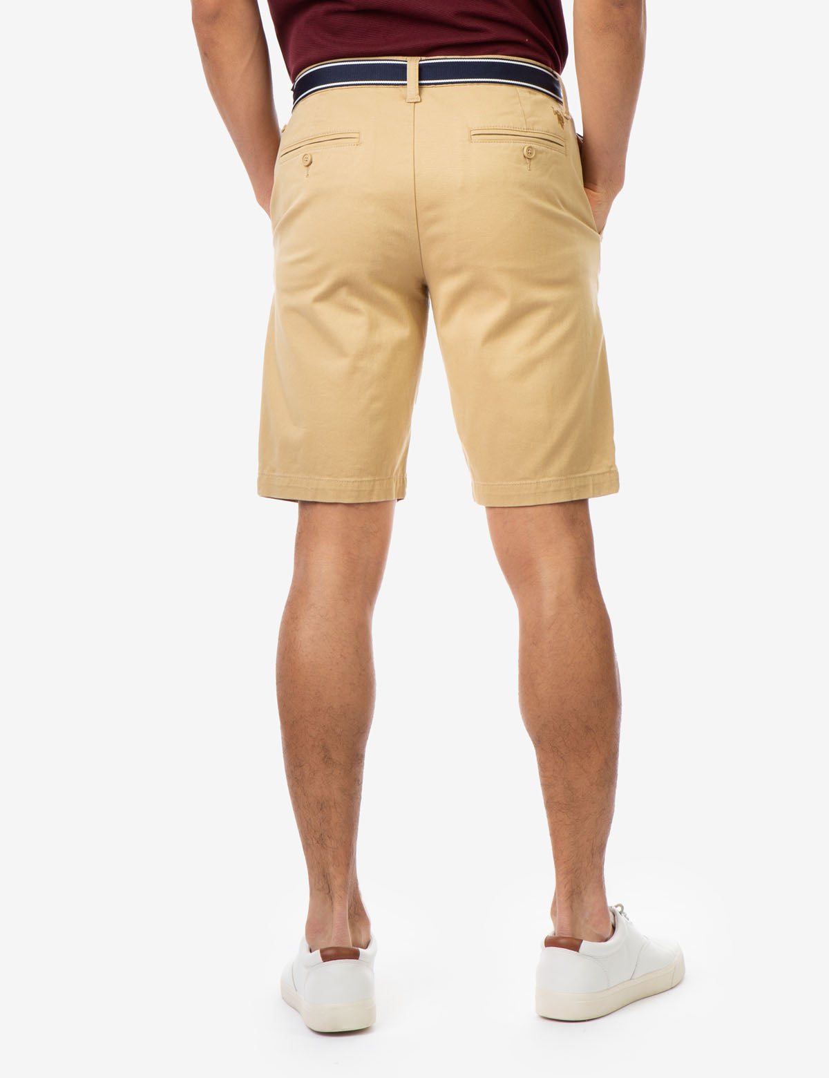 Men's Slim Fit Belted Shorts with Zip Fly | Hartford