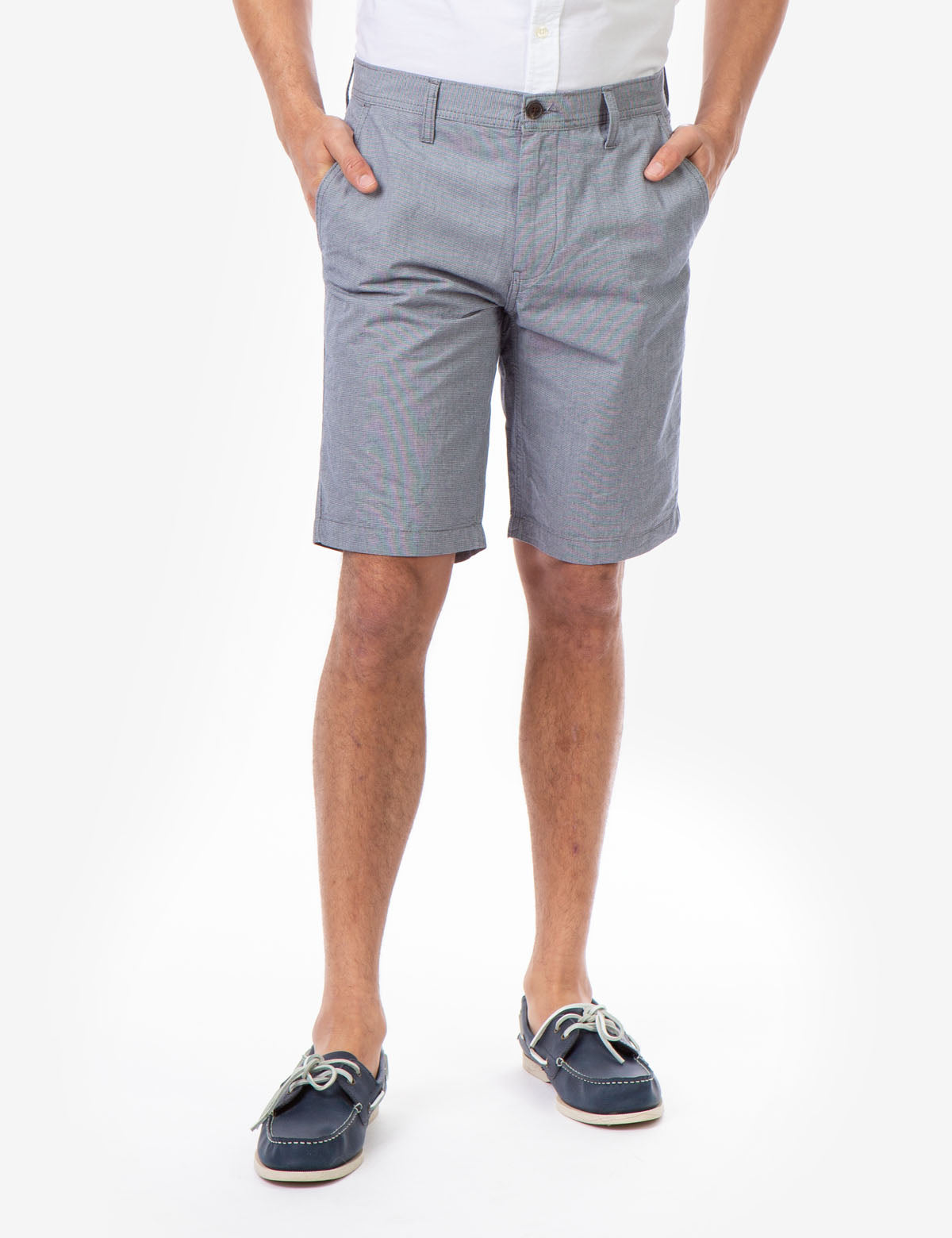 Micro Houndstooth Shorts with Zip Fly & Button Closure | Hartford