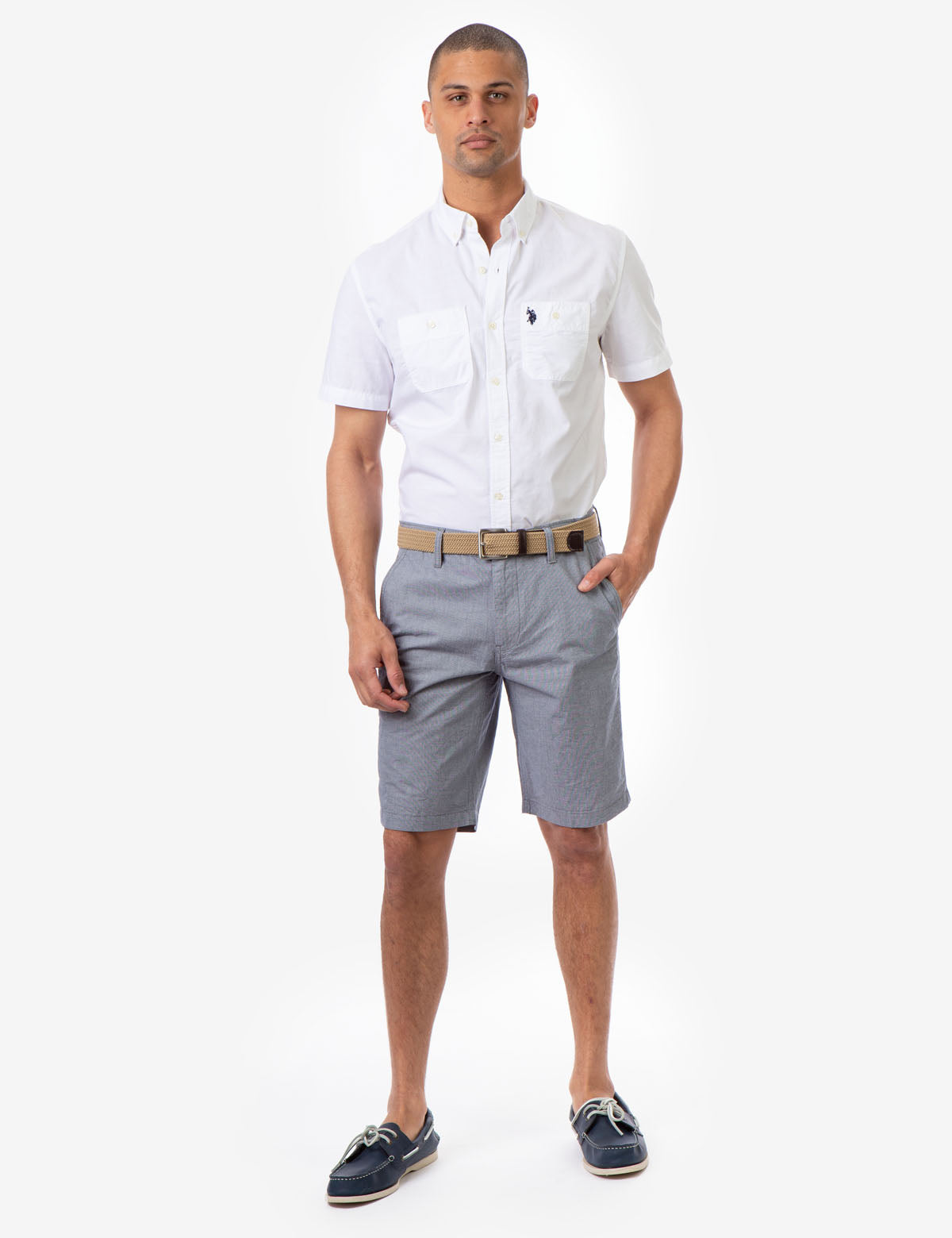 Micro Houndstooth Shorts with Zip Fly & Button Closure | Hartford