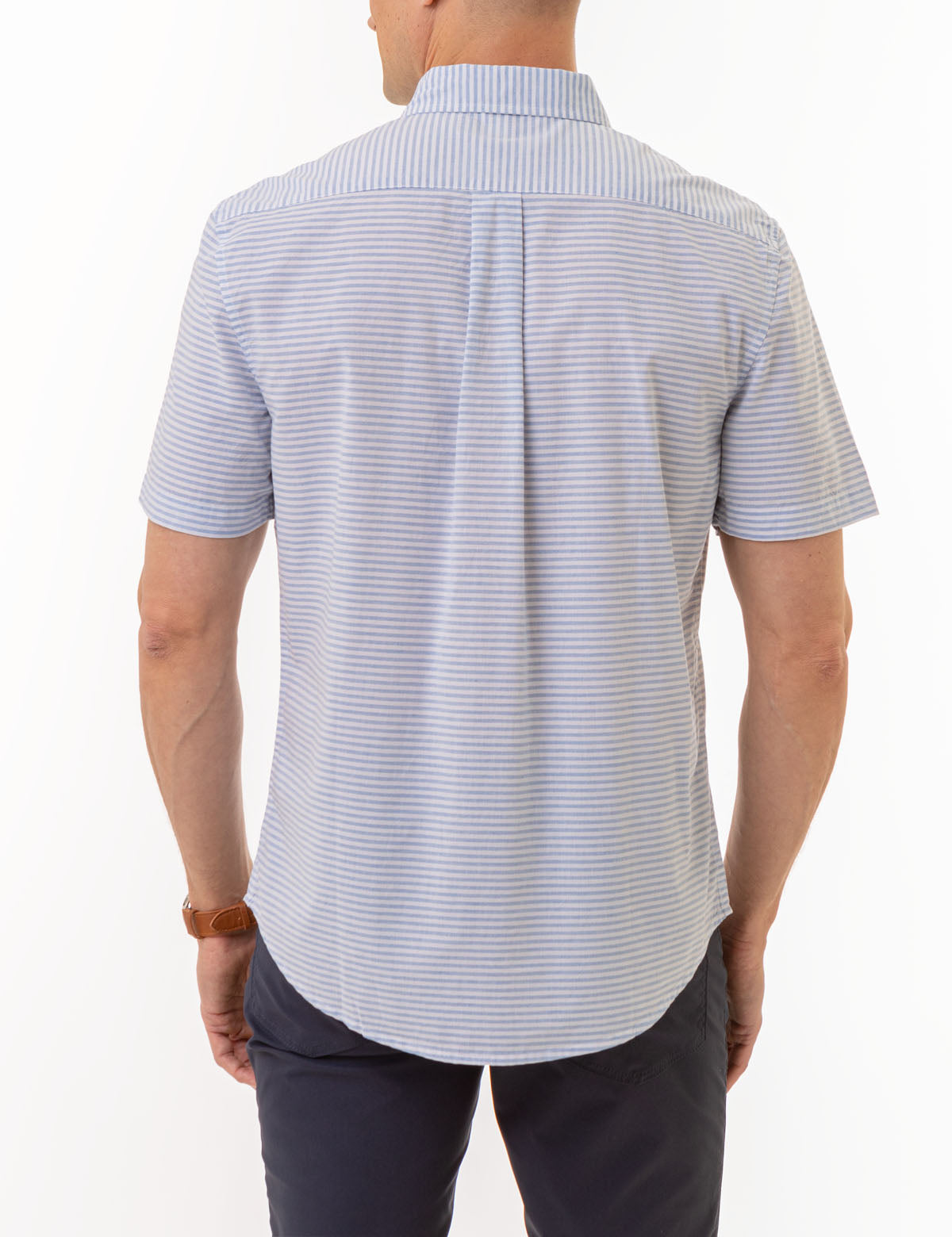 Men's Heather Poplin Short Sleeve Shirt with Pocket | Casual Wear