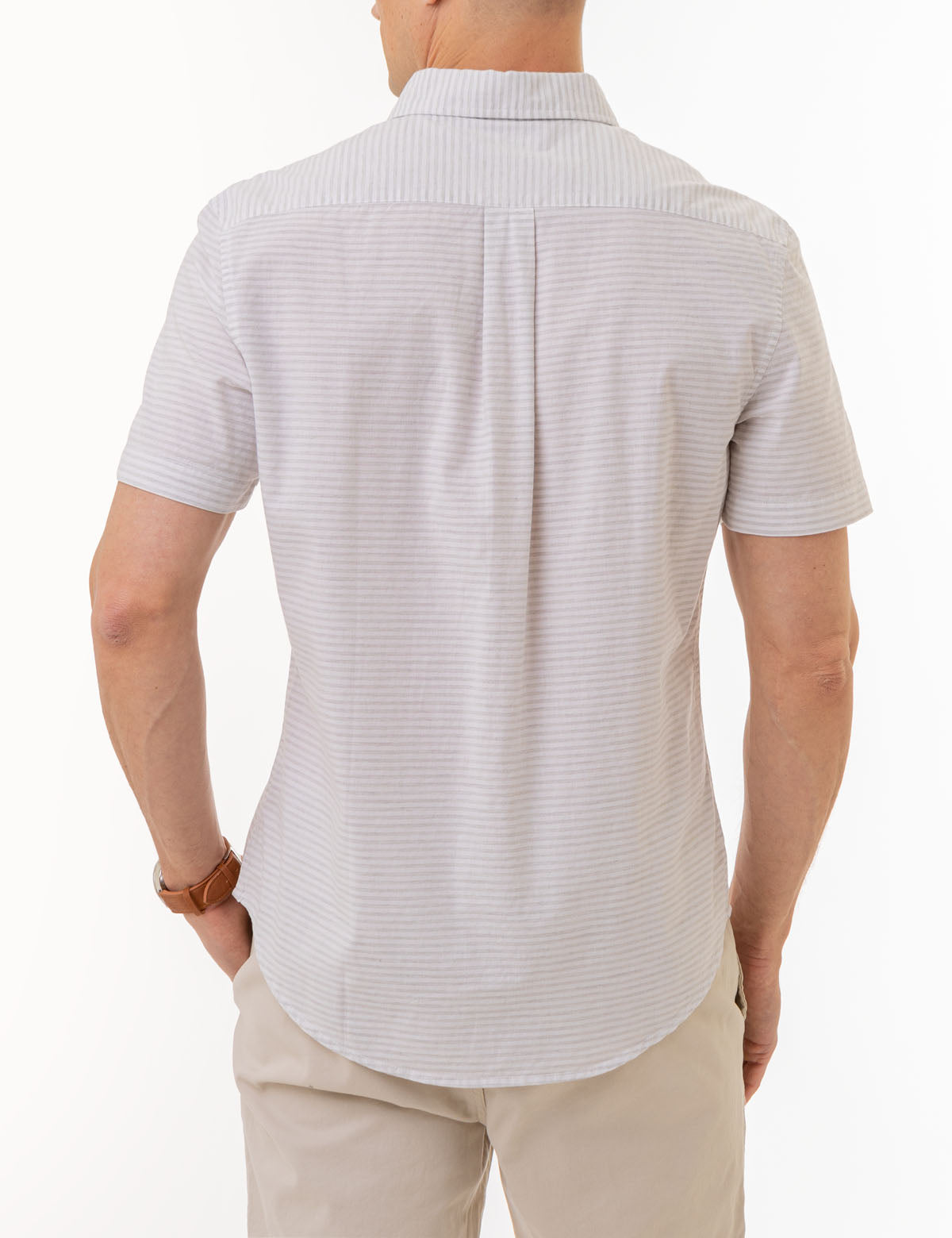 Men's Heather Poplin Short Sleeve Shirt with Pocket | Casual Wear