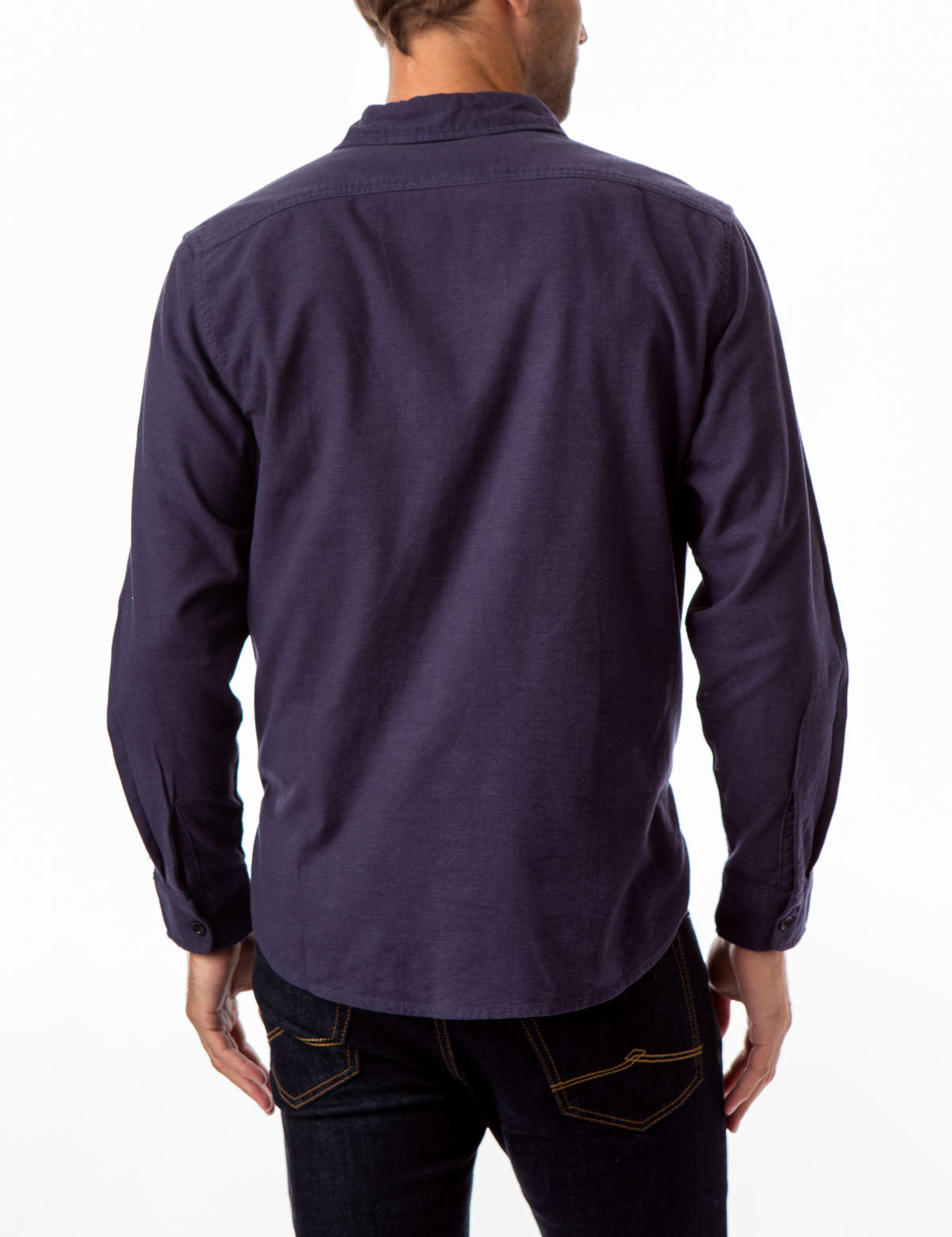 Heavy Brushed Canvas Overshirt with Button Front & Patch Pockets