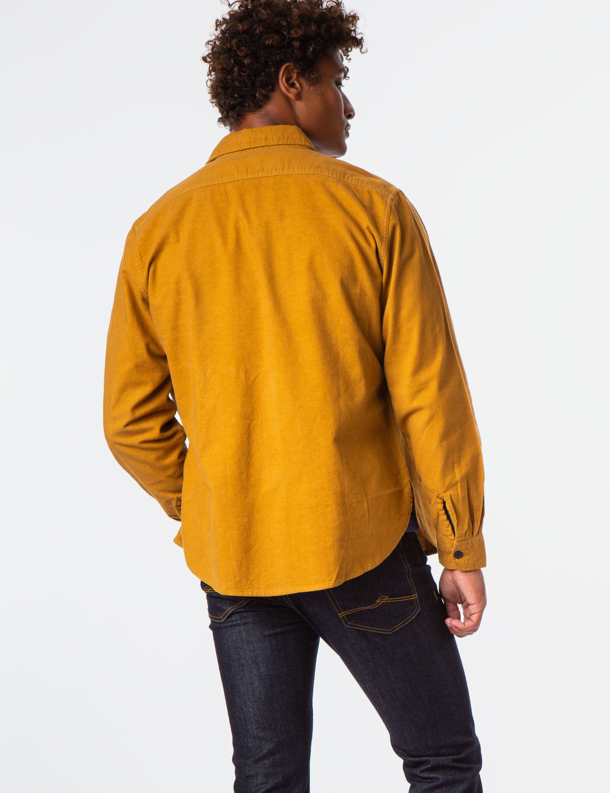 Heavy Brushed Canvas Overshirt with Button Front & Patch Pockets