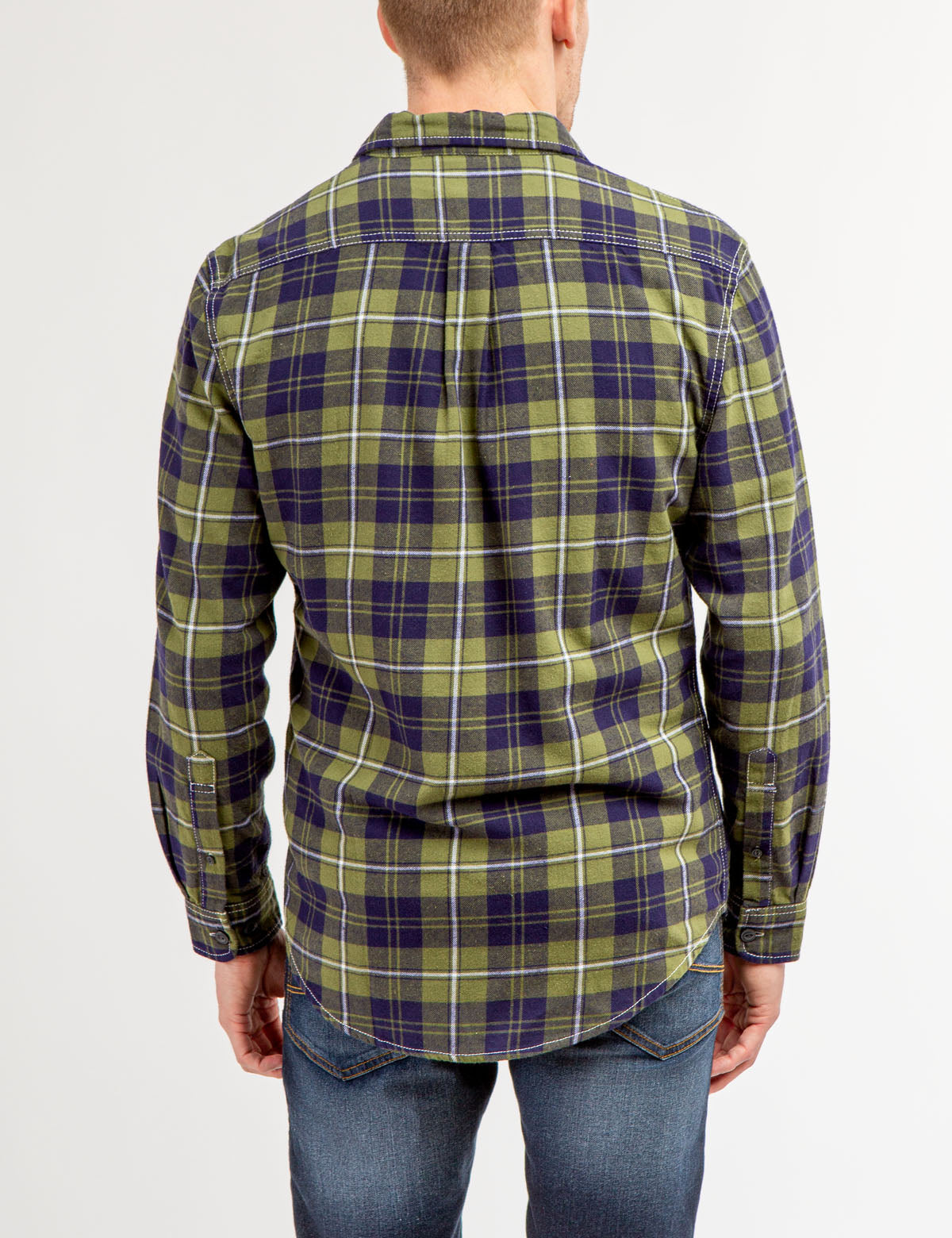 Heavy Twill Plaid Shirt with Chest Pockets | 100% Cotton Button-Down