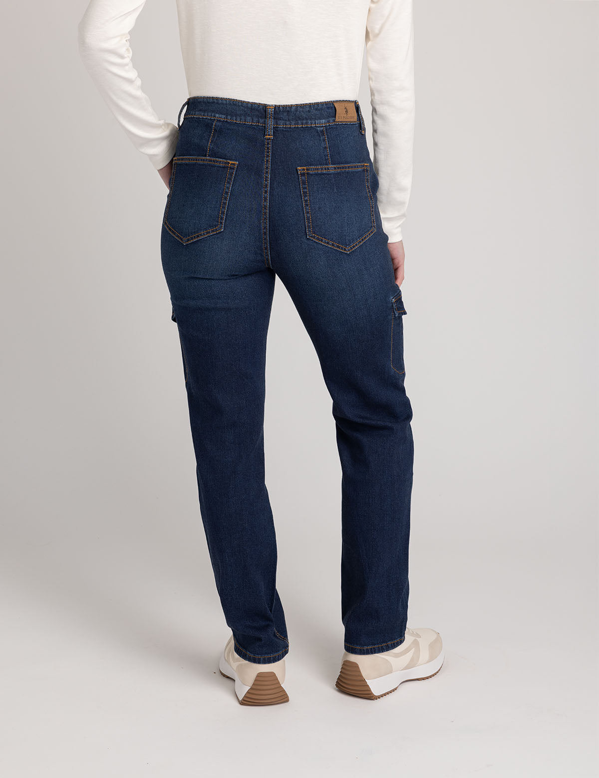 High Rise Cargo Jeans for Women | Stretch & Utility Pockets