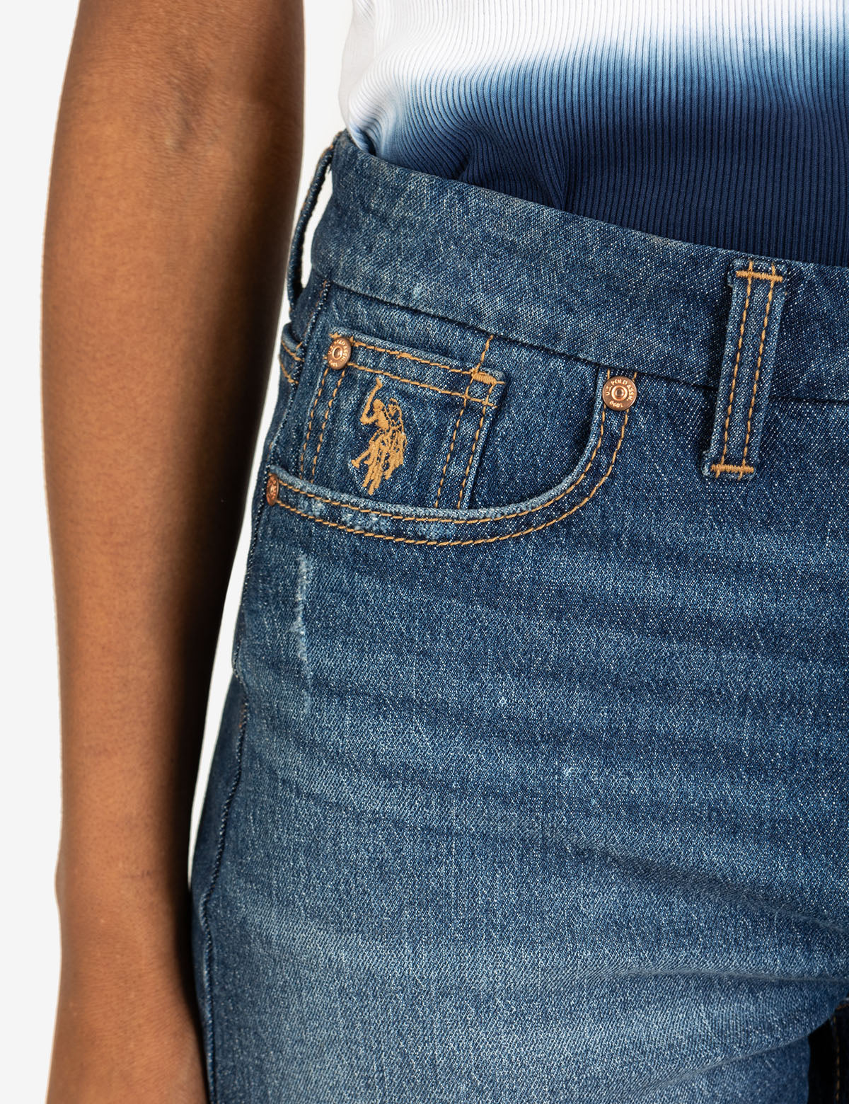 High Rise Curvy Shorts with Raw Hem | Comfort Fit Denim