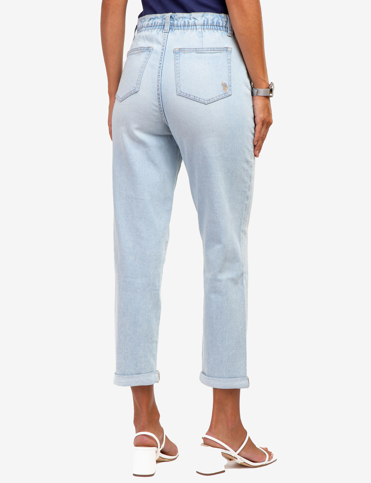 High Rise Paperbag Cropped Jeans for Women | Casual & Stylish