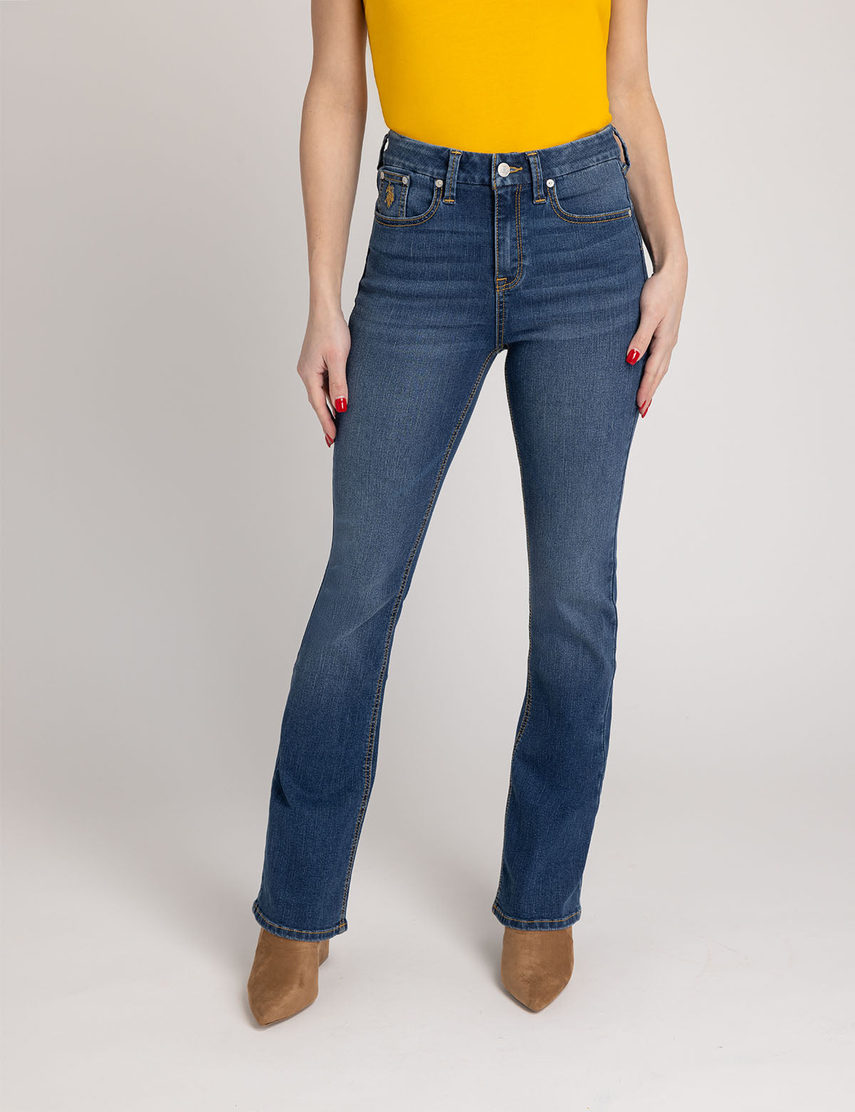 High Rise Bootcut Jeans with Sculpting Fit | Slimming Denim