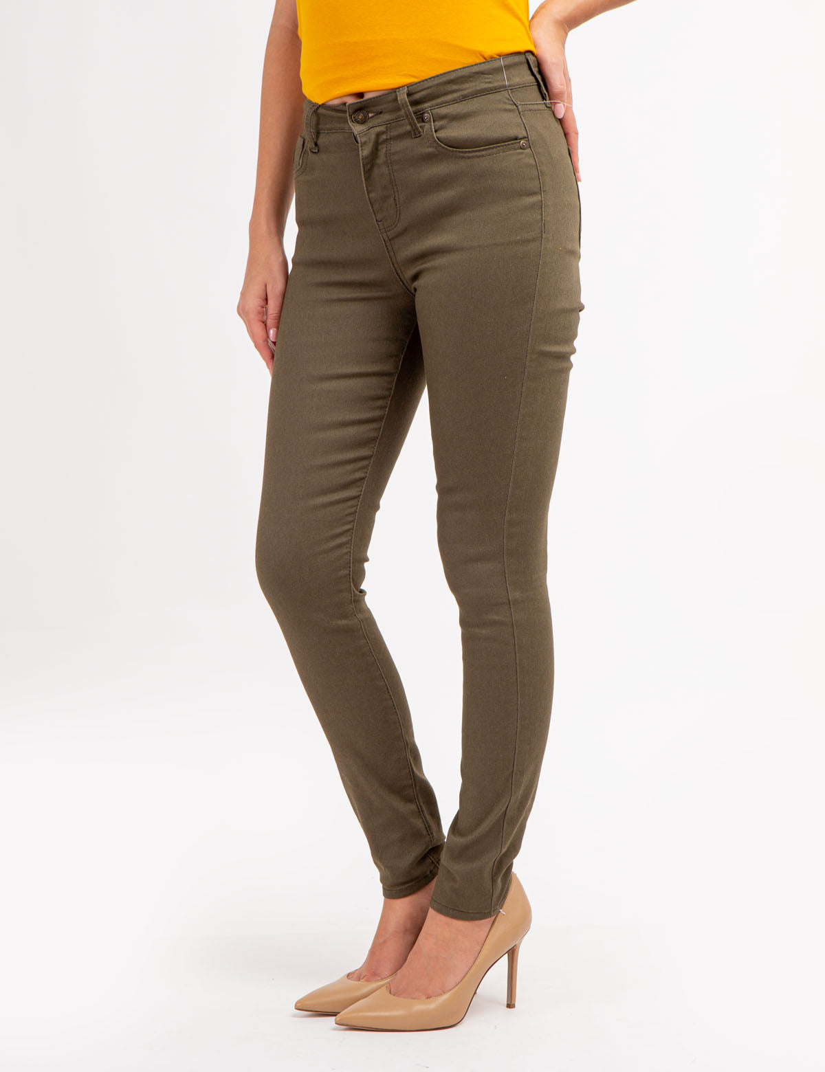 High Rise Skinny Twill Pants for Women | Slim Fit & Comfortable