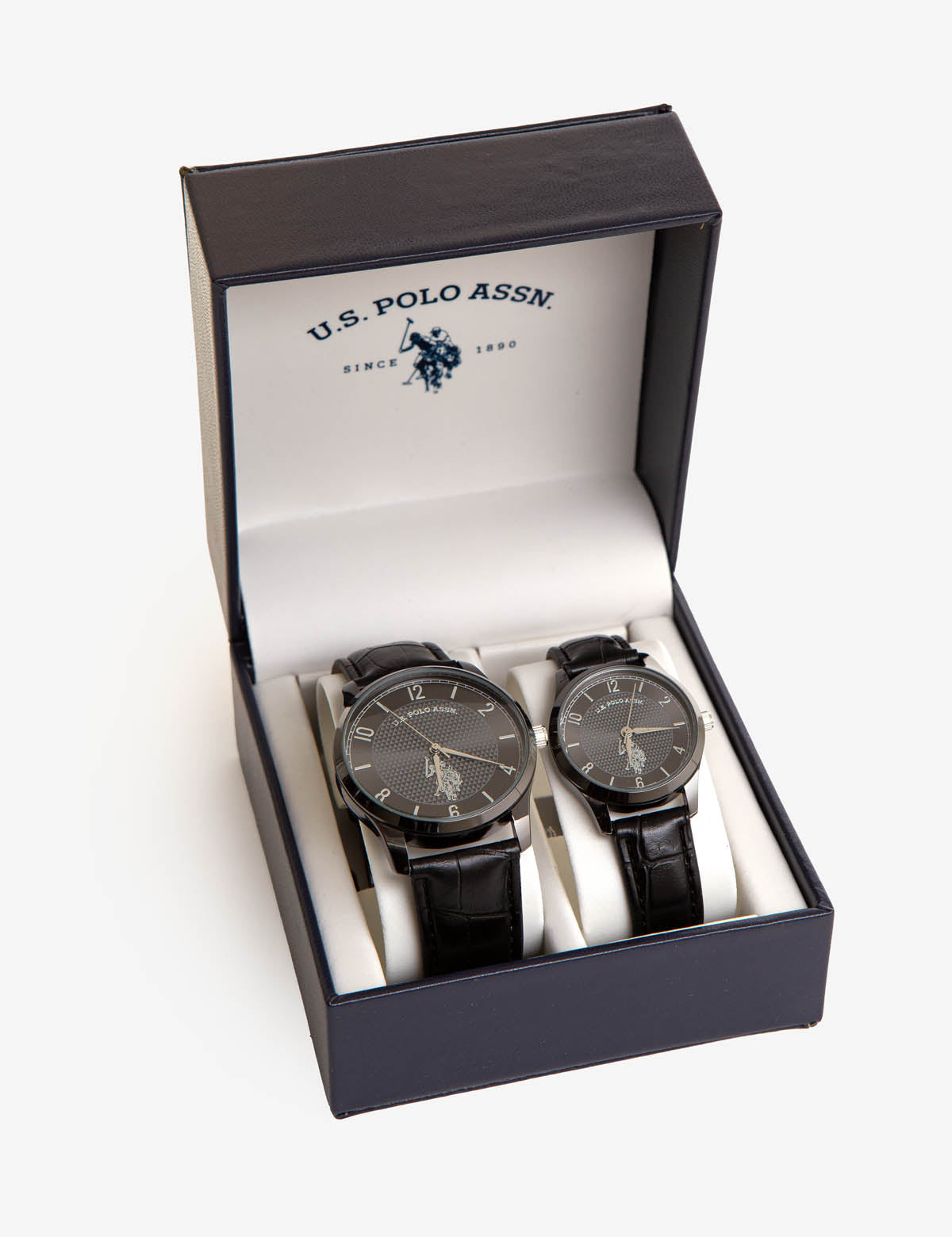 His and Hers Crocodile Strap Watch Set | Matching Couple Watches