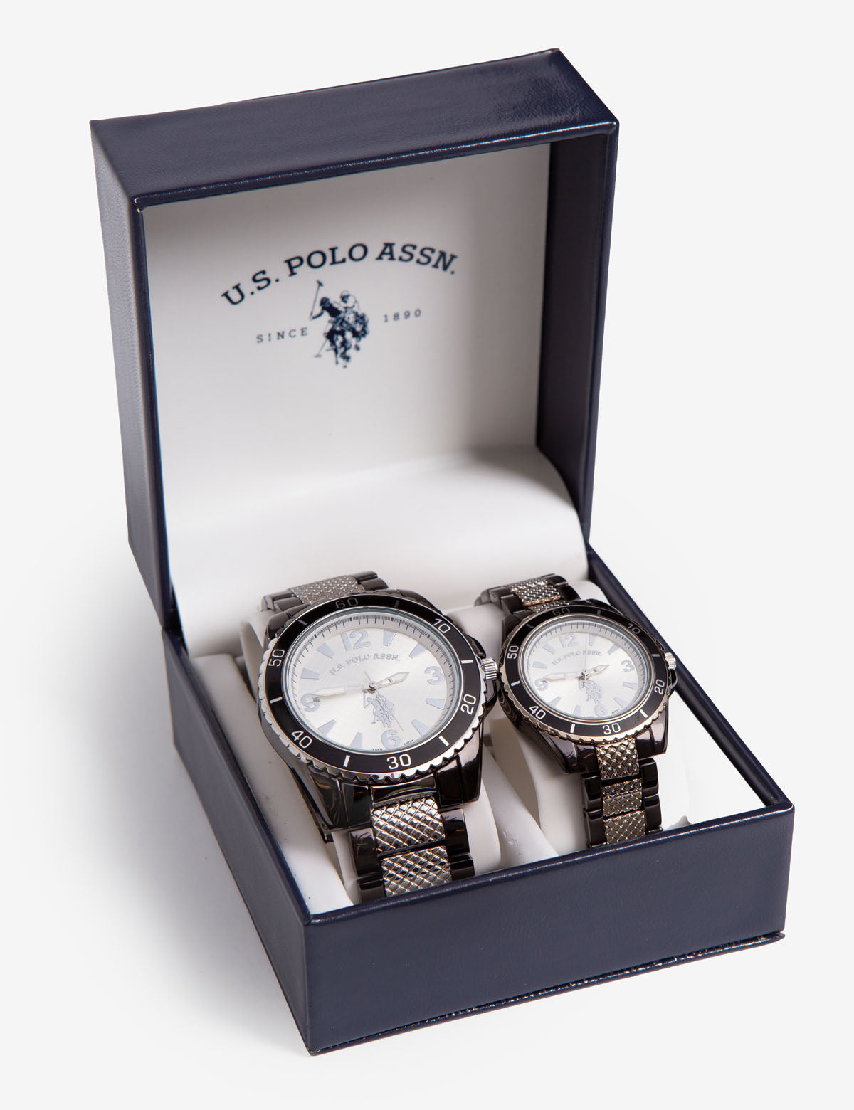 Gunmetal Watch Set for Couples | Analog Quartz with Glass Dial