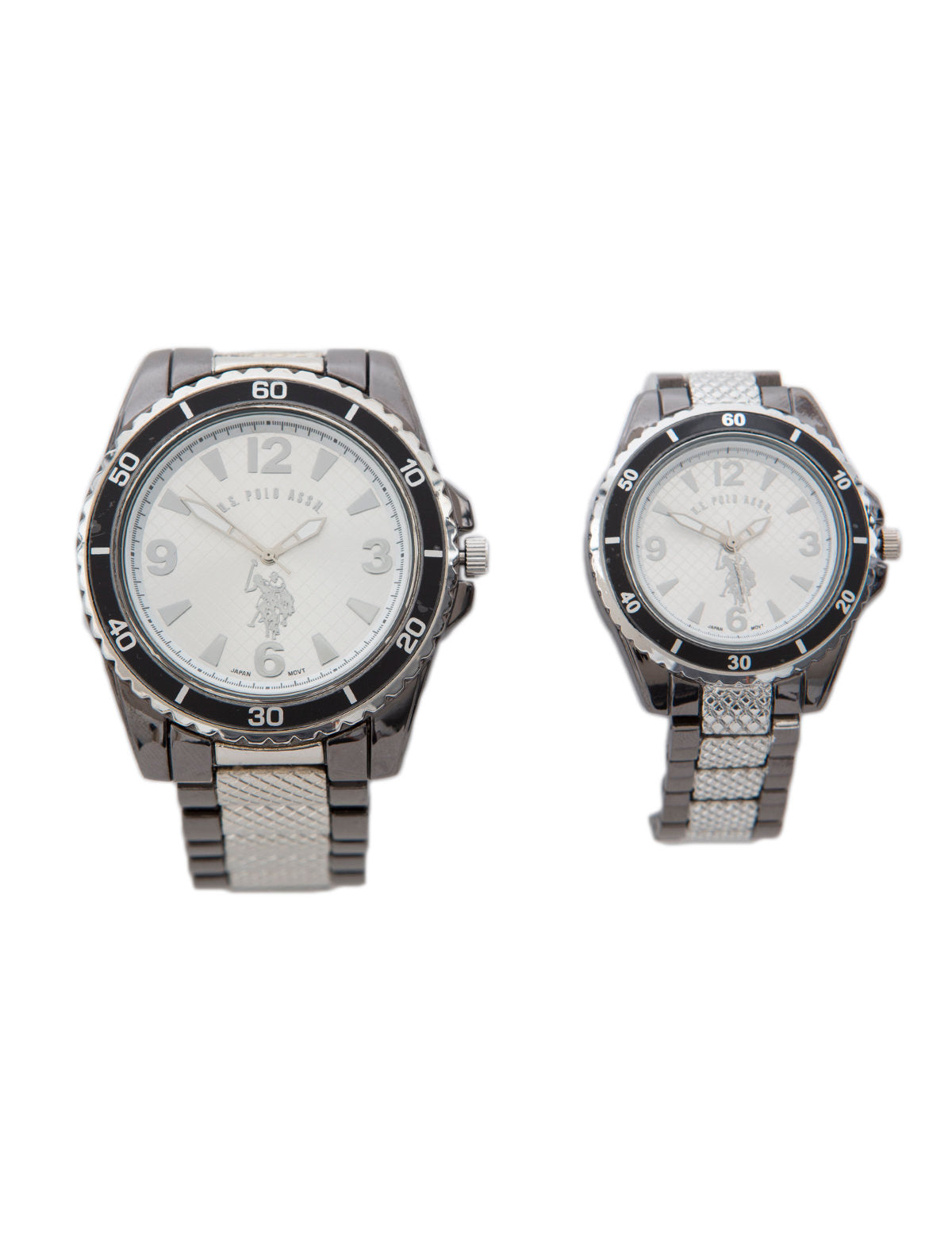 Gunmetal Watch Set for Couples | Analog Quartz with Glass Dial