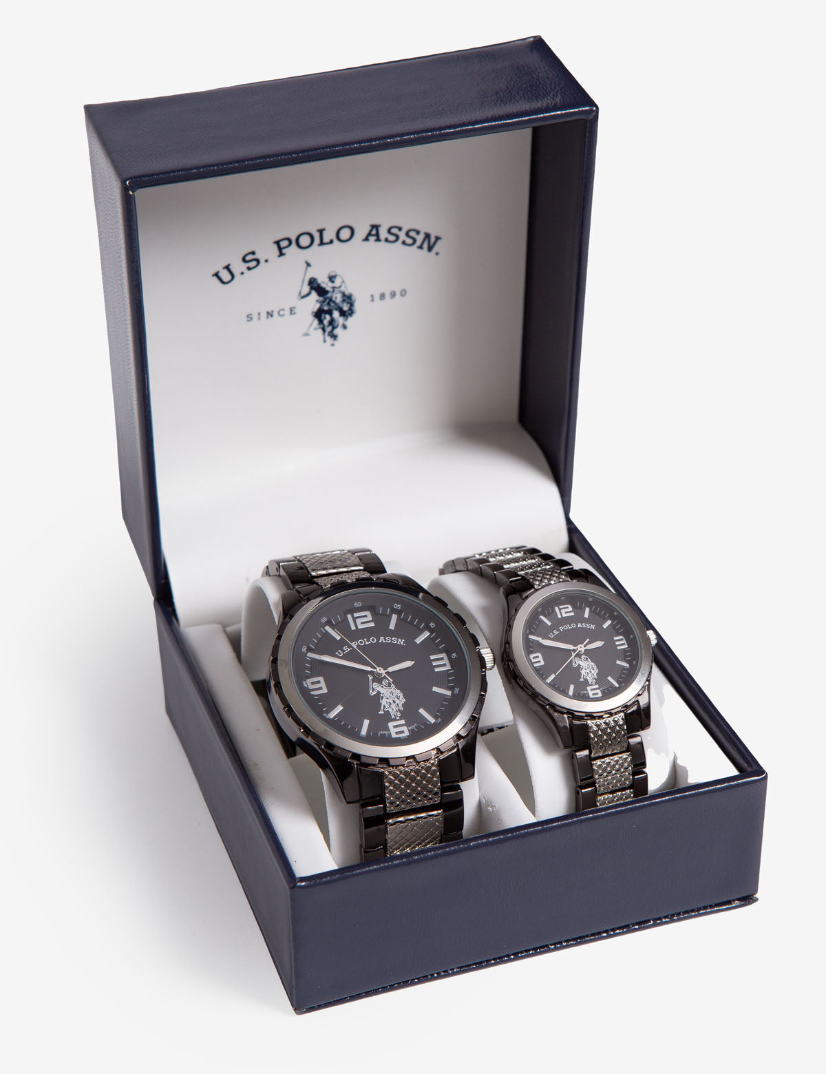Gunmetal Watch Set for Couples | Analog Quartz with Glass Dial
