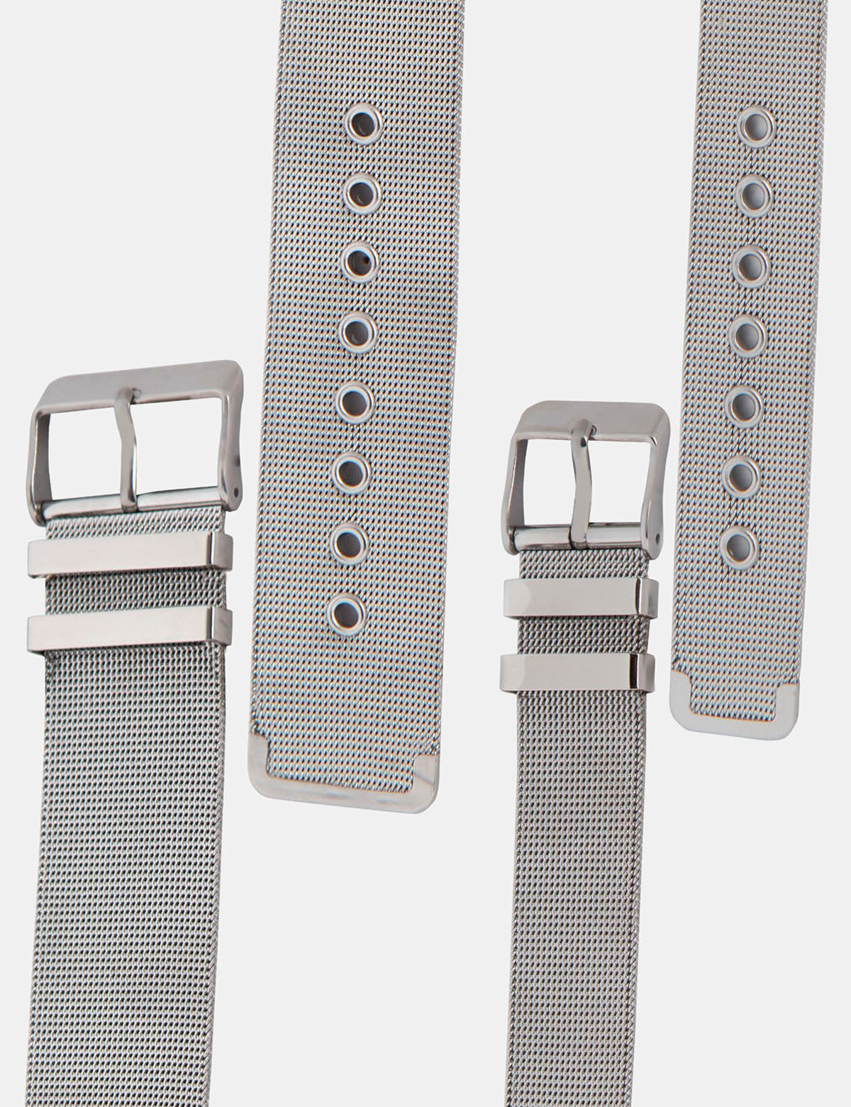 His & Hers Mesh Strap Watch Set with Glass Dial | Silver Analog