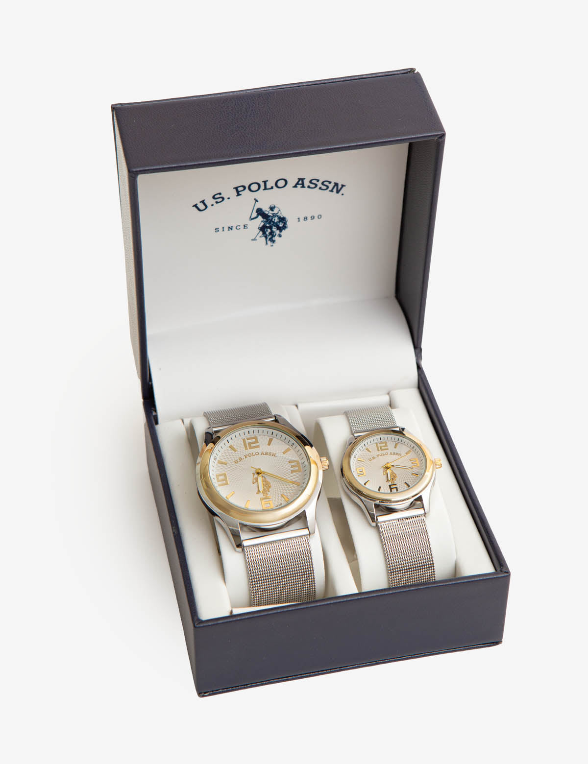 Silver Mesh Strap Watch Set for Couples | His & Hers