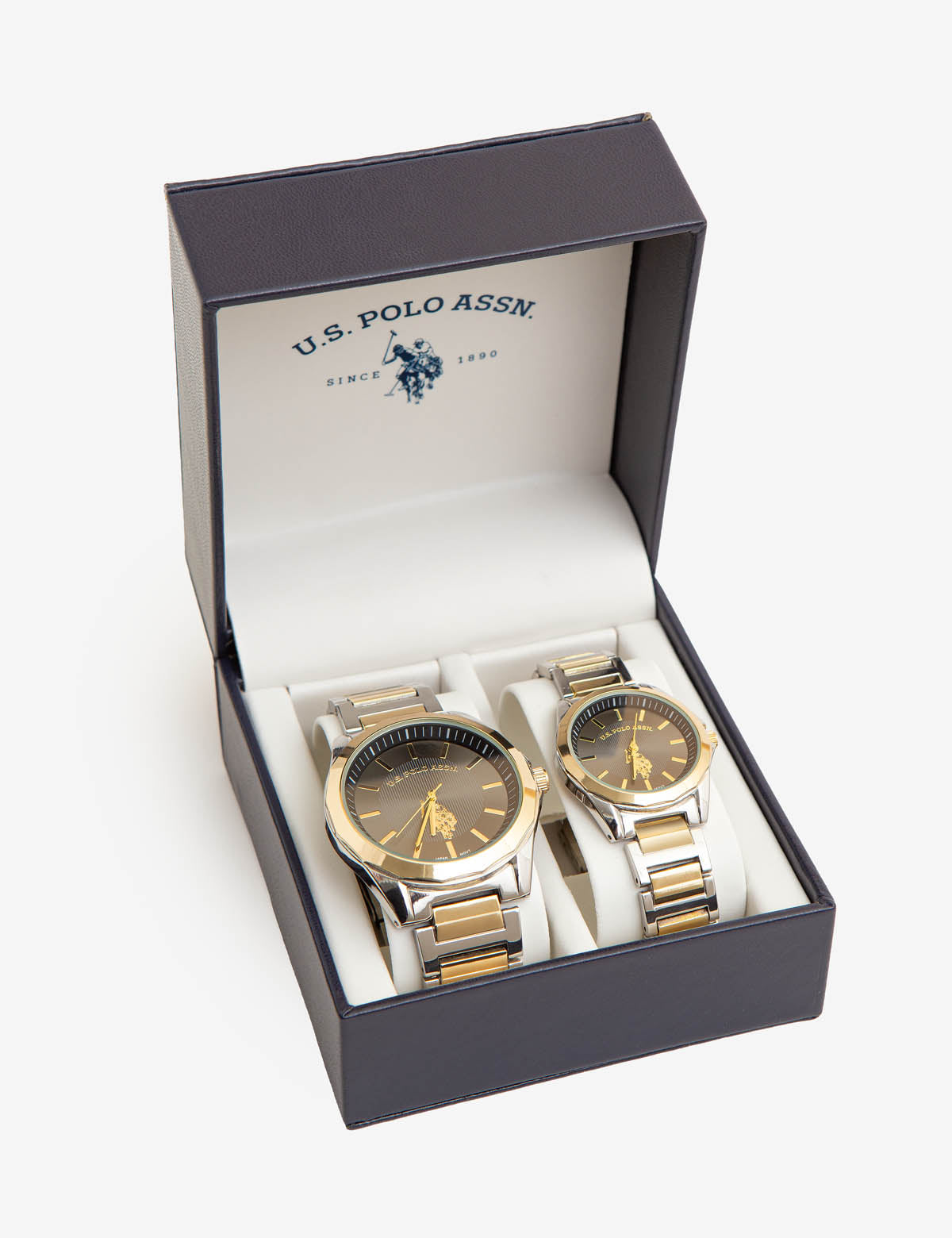 Two-Tone Link Strap Watch Set for Couples | His & Hers