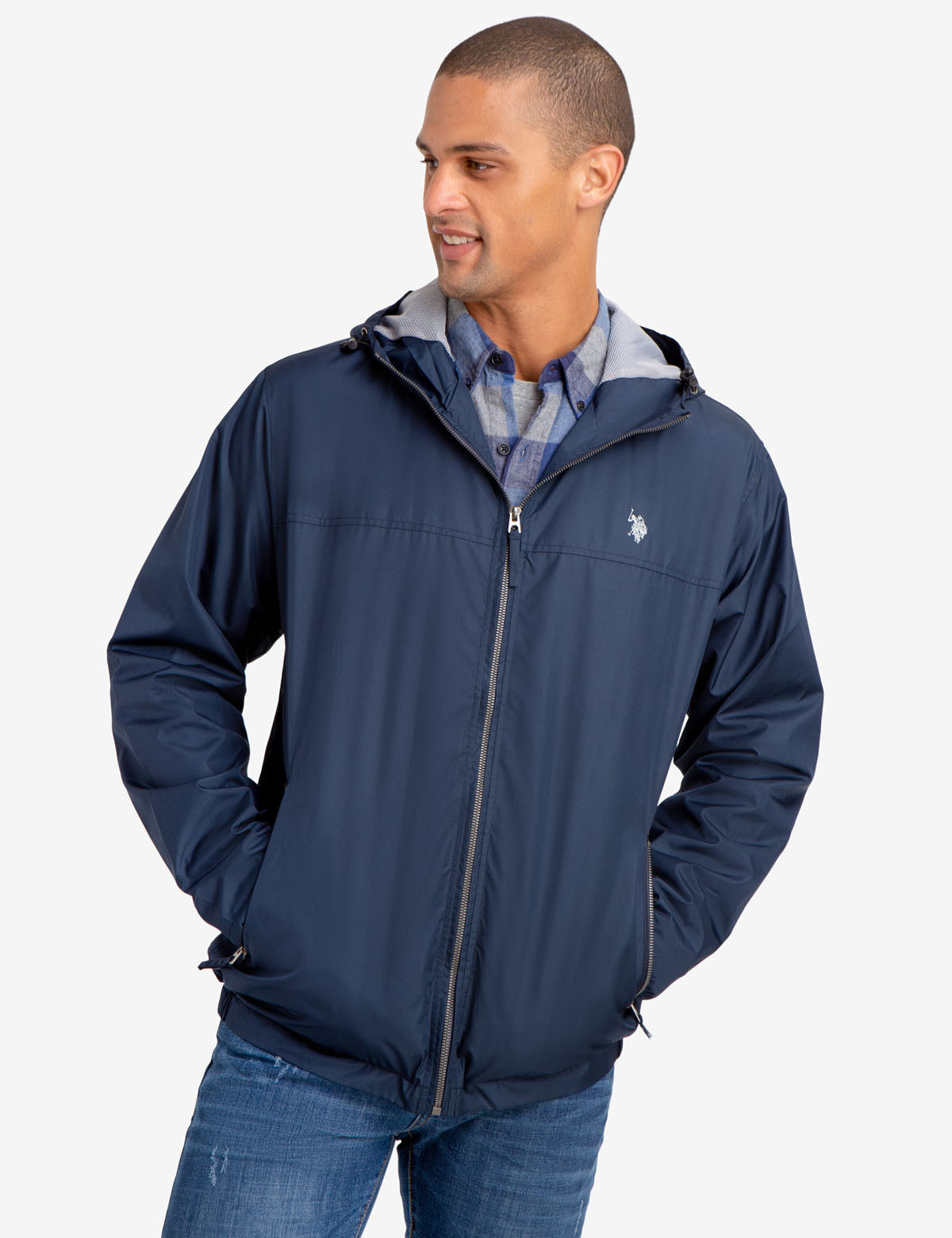 Mesh-Lined Hooded Windbreaker Jacket with Front Pockets | Waterproof & Lightweight