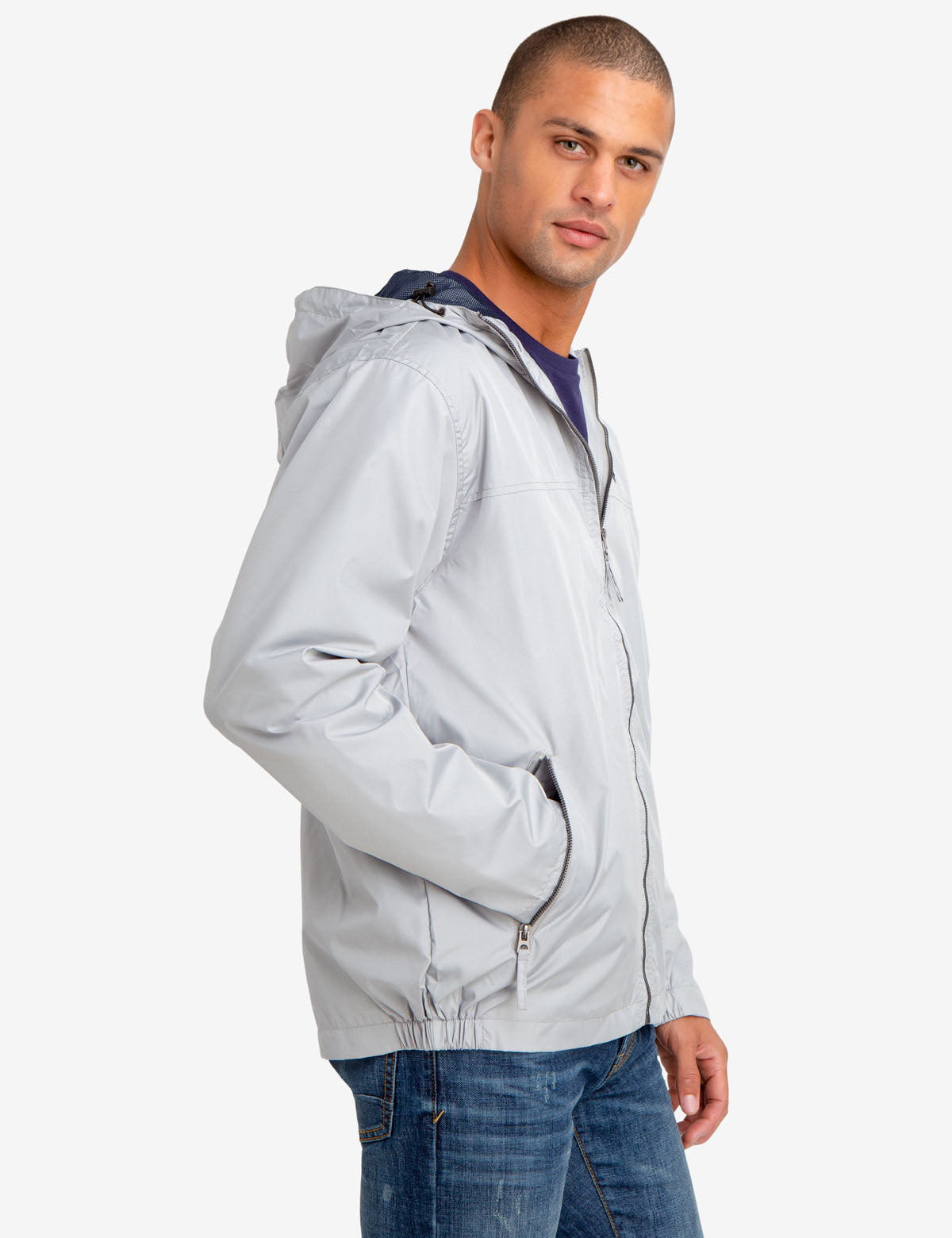 Mesh-Lined Hooded Windbreaker Jacket with Front Pockets | Waterproof & Lightweight