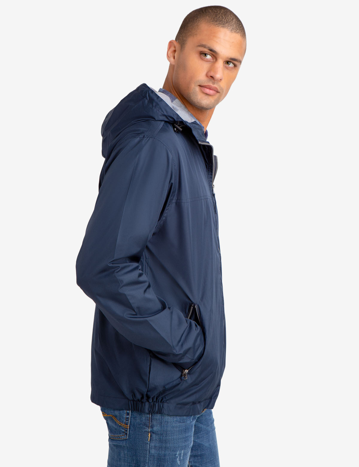 Mesh-Lined Hooded Windbreaker Jacket with Front Pockets | Waterproof & Lightweight