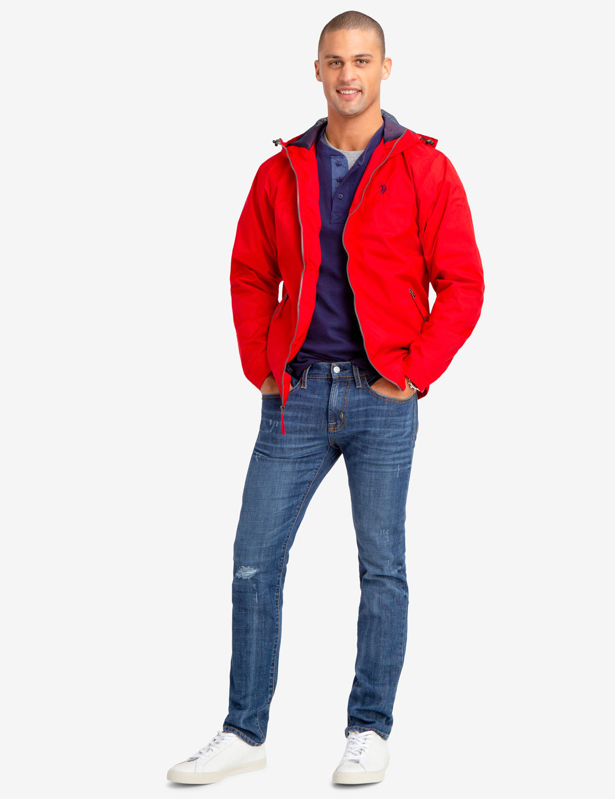 Mesh-Lined Hooded Windbreaker Jacket with Front Pockets | Waterproof & Lightweight