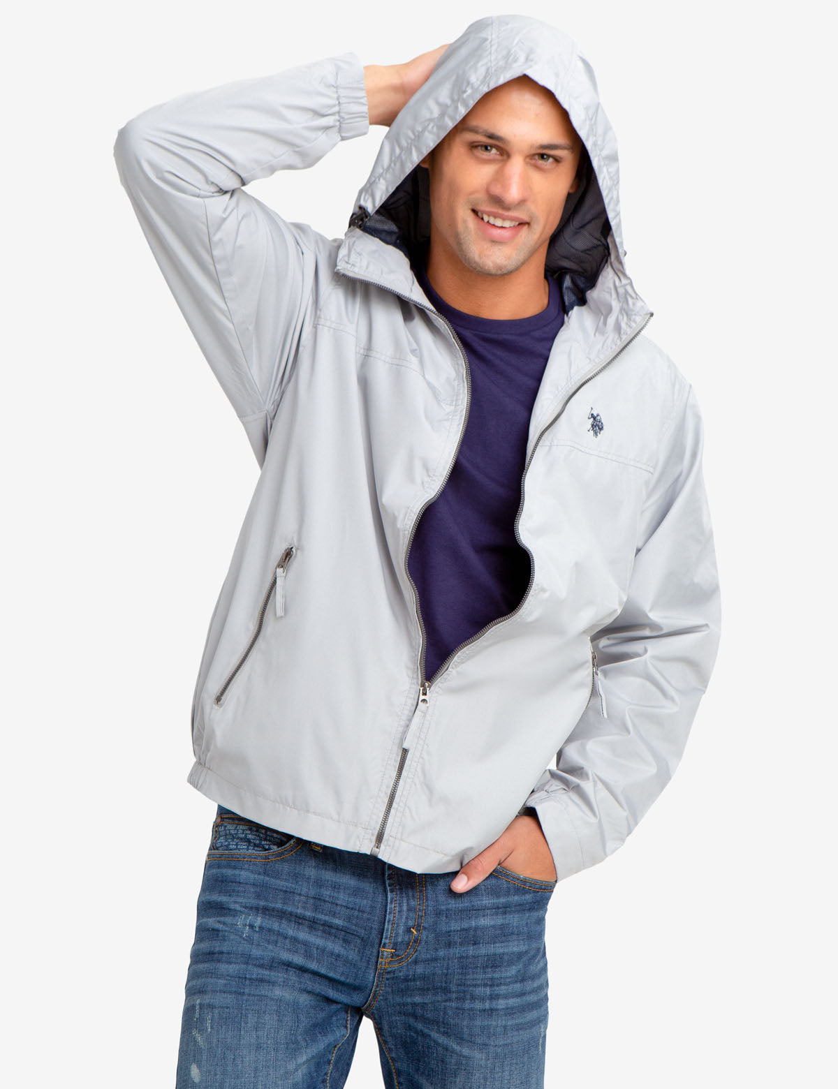 Mesh-Lined Hooded Windbreaker Jacket with Front Pockets | Waterproof & Lightweight