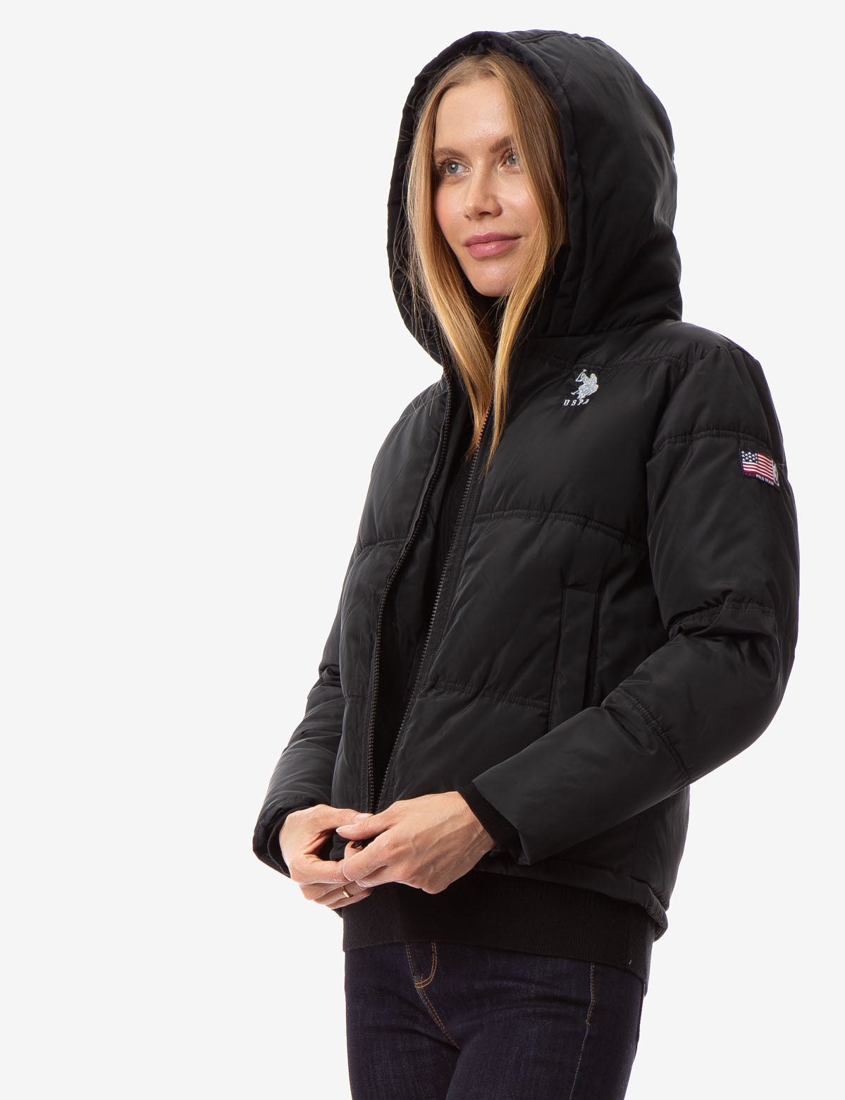 Warm Hooded Puffer Coat with Zipper & Side Pockets | Winter Wear