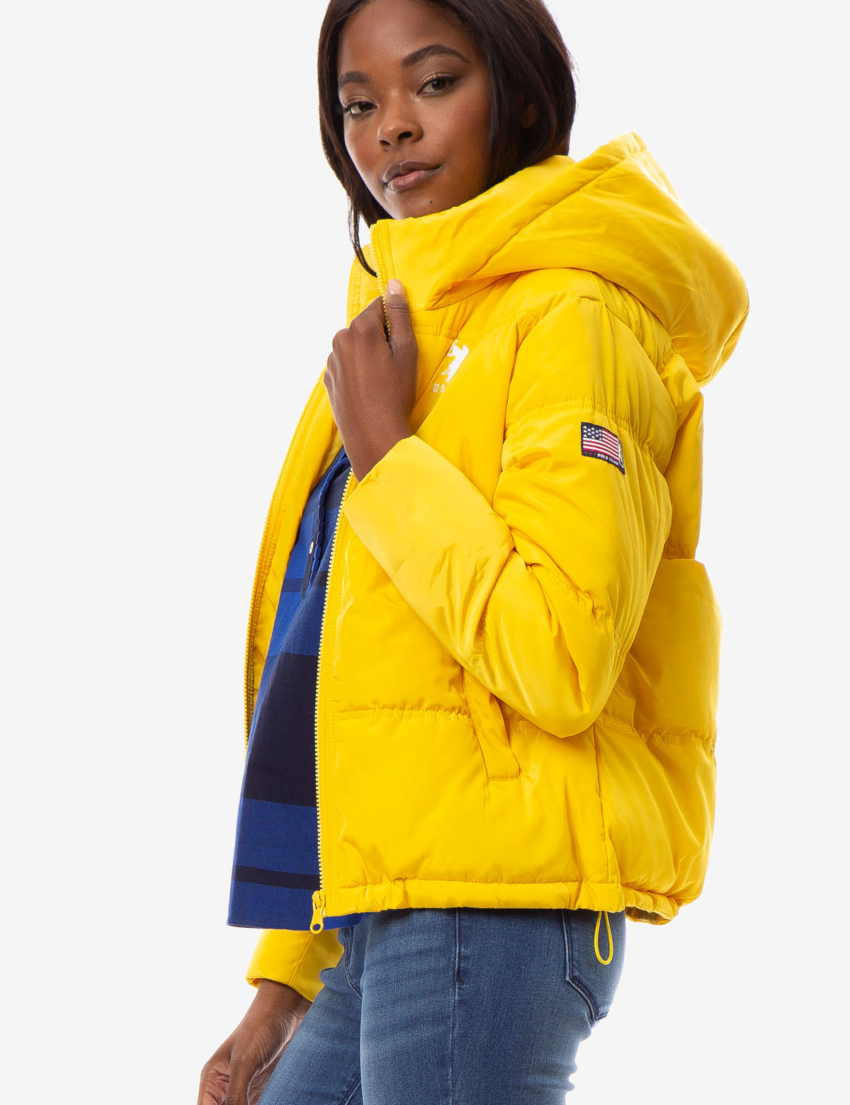 Warm Hooded Puffer Coat with Zipper & Side Pockets | Winter Wear