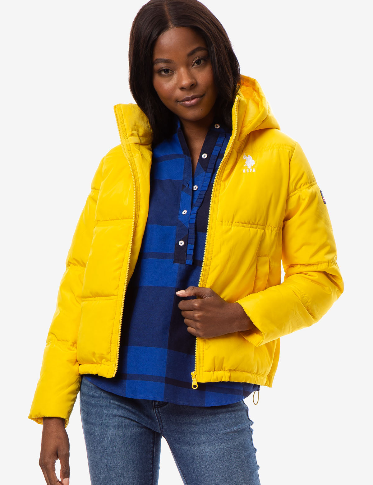 Warm Hooded Puffer Coat with Zipper & Side Pockets | Winter Wear