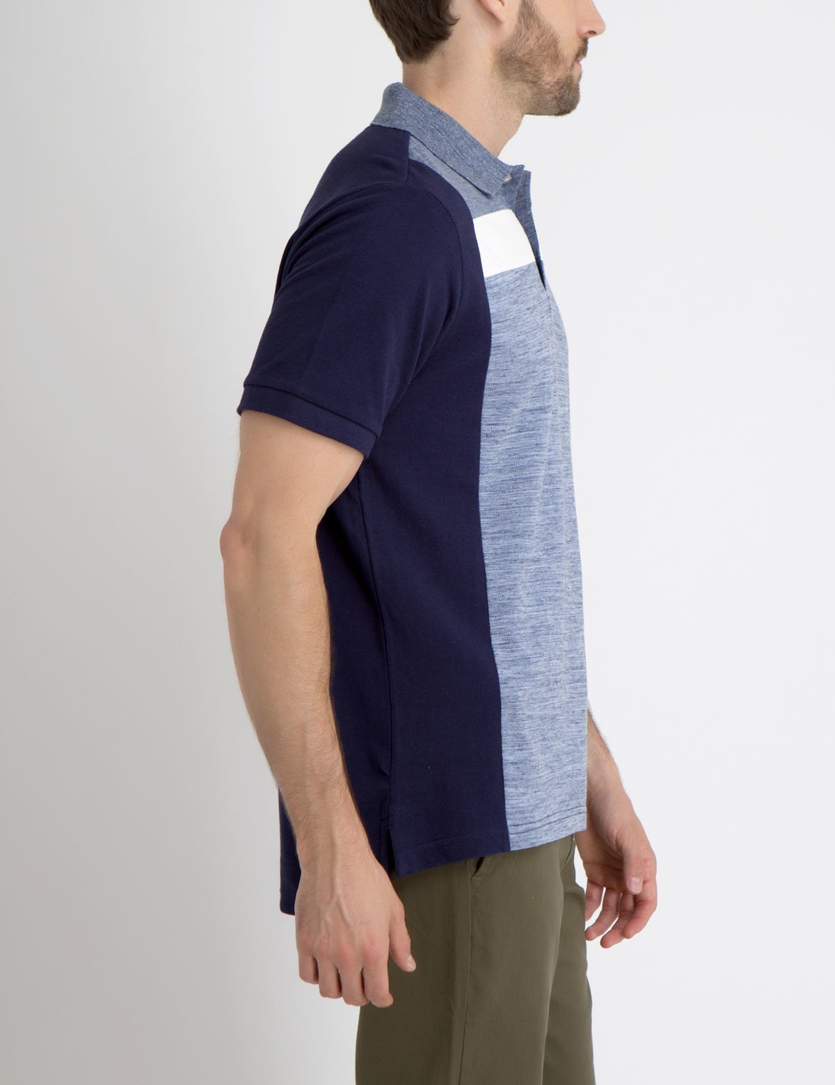 Men's Horizontal Stripe Polo Shirt with Embroidered Logo | Short Sleeve