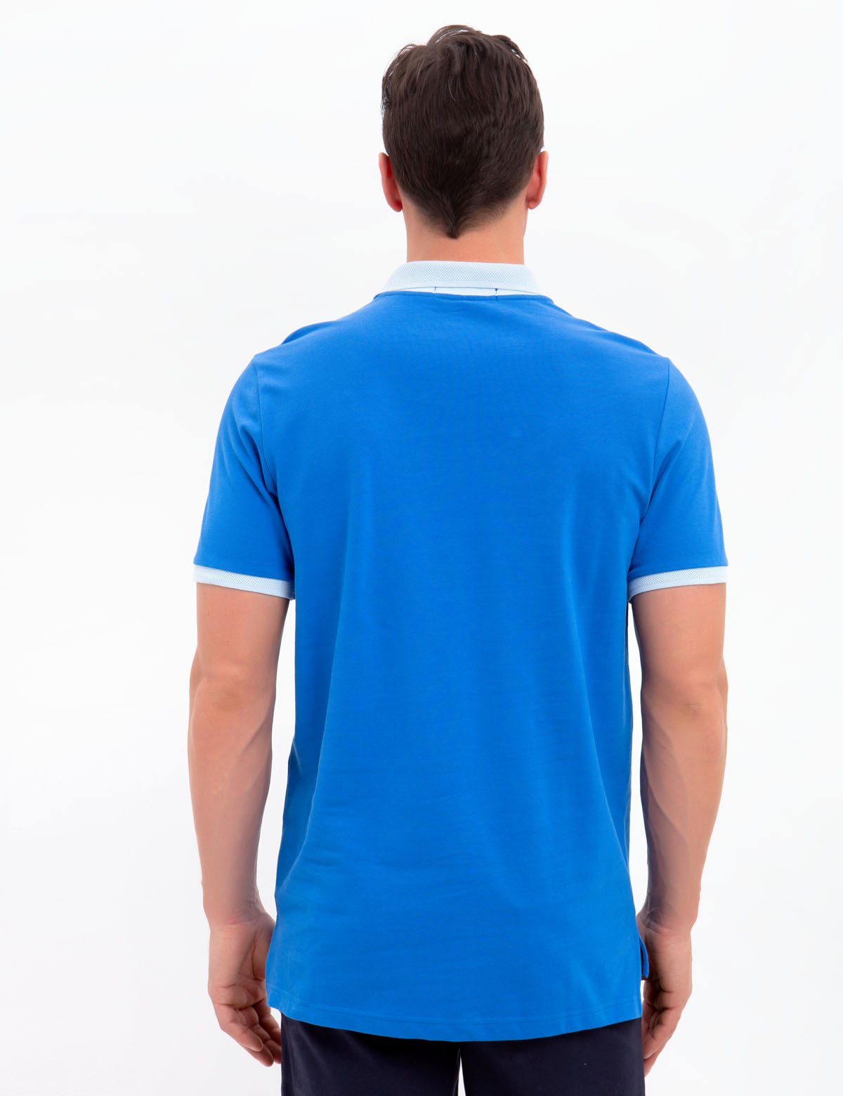 Horizontal Striped Polo Shirt with Ribbed Cuffs & Embroidered Logo