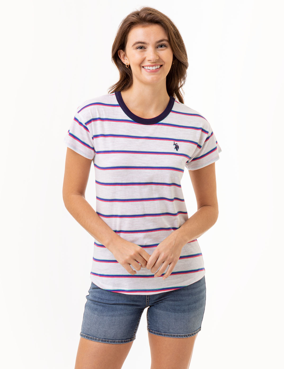 Horizontal Wide Stripe Ringer T-Shirt | Casual Cotton Tee