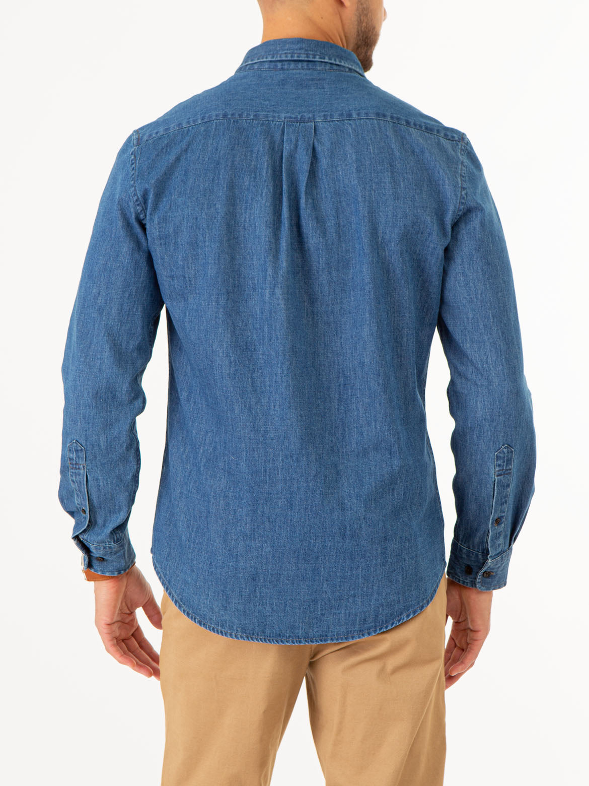 Indigo Denim Shirt Long Sleeve for Men & Women | Classic Fit
