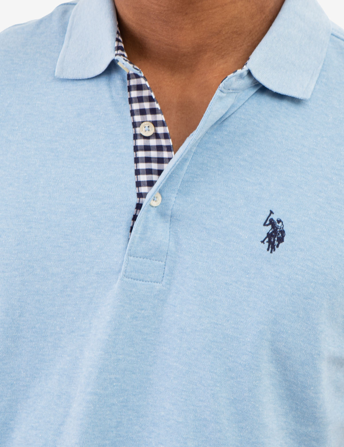 Interlock Gingham Trim Polo Shirt for Men | 100% Cotton Classic Fit