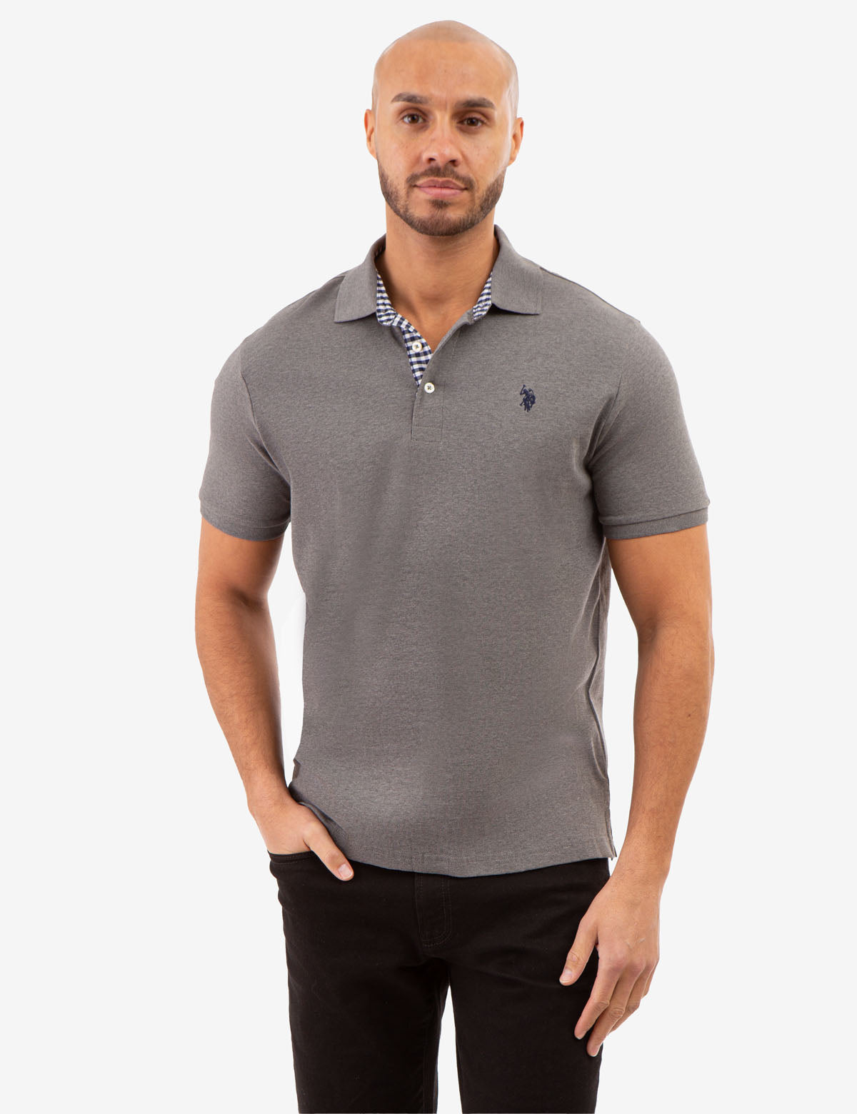 Interlock Gingham Trim Polo Shirt for Men | 100% Cotton Classic Fit