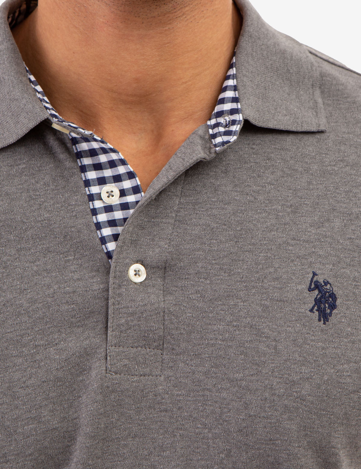 Interlock Gingham Trim Polo Shirt for Men | 100% Cotton Classic Fit