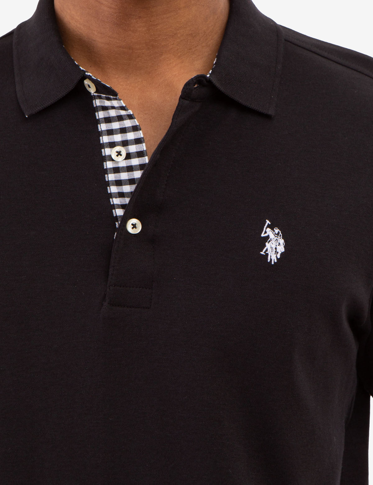 Interlock Gingham Trim Polo Shirt for Men | 100% Cotton Classic Fit