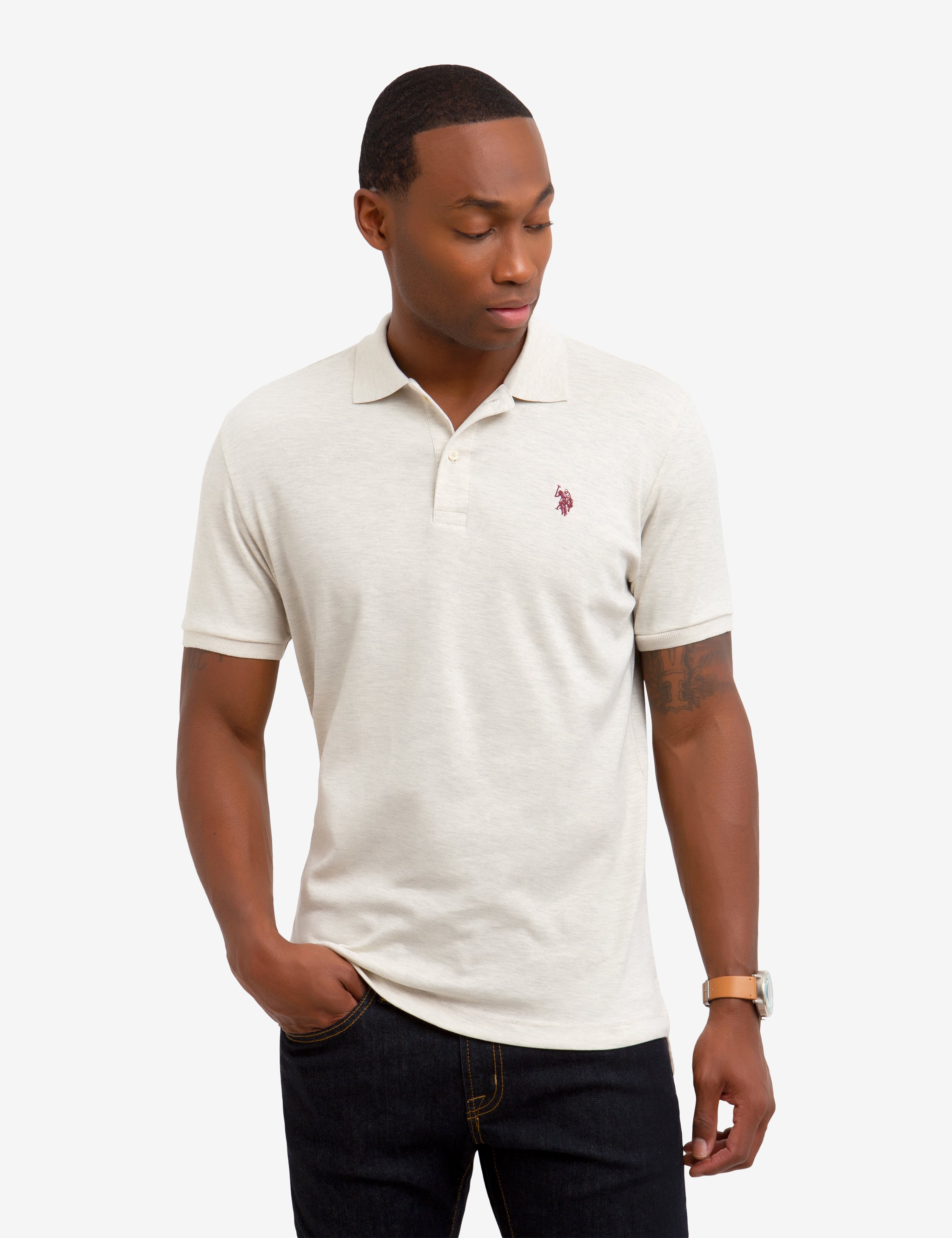 Interlock Polo Shirt for Men | 100% Cotton with Button Placket